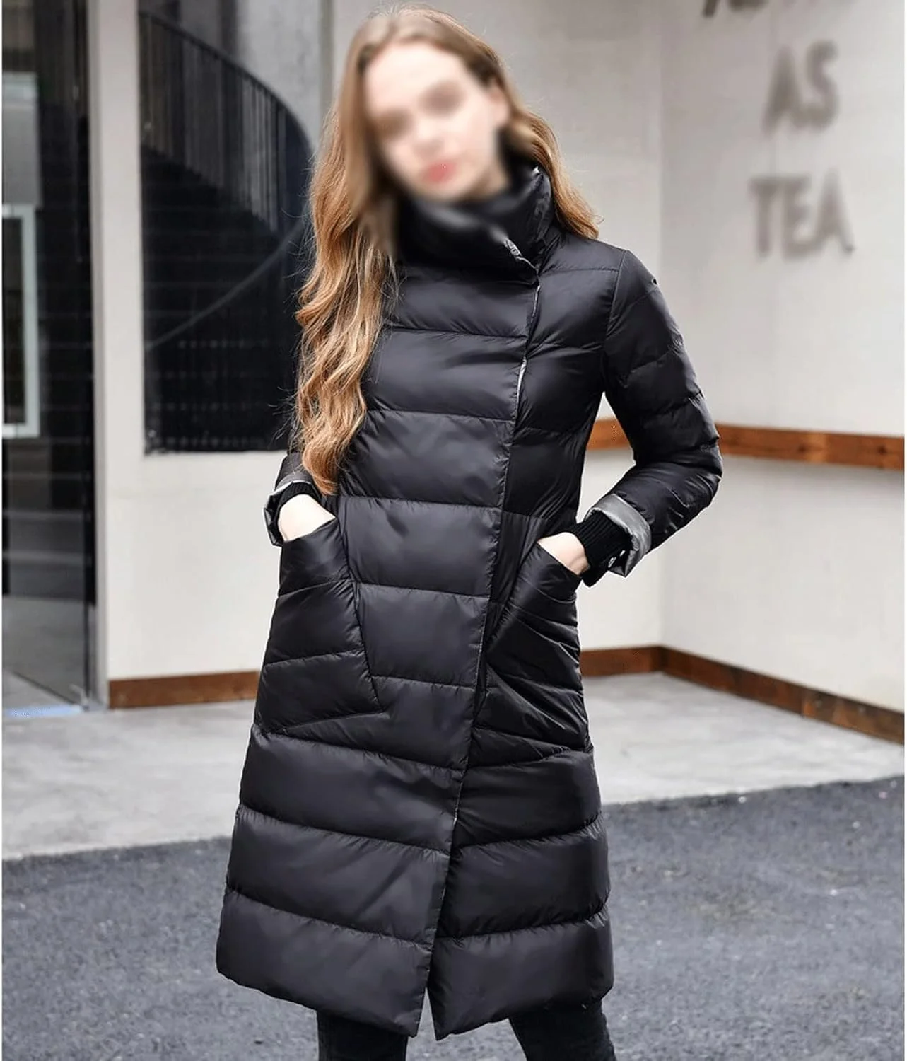 HBEIDAHUANG ژاکت پایین زنانه کت زمستانی یقه ایستاده پایین اردک سفید ژاکت بلند سبک وزن کت زنانه پارکا (رنگ: Hortel، سایز: کوچک)