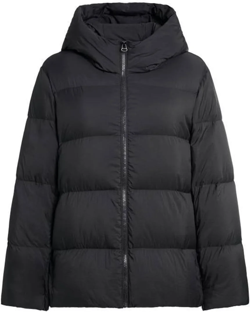 HBEIDAHUANG ژاکت پایین زنانه، ژاکت های پفی زنانه کلاه پایین سفید ضخیم ضد باد کلاه دار گرم زمستانی پایین زنانه کت کوتاه پد دار زنانه (رنگ: Hortel، سایز: XXXL)