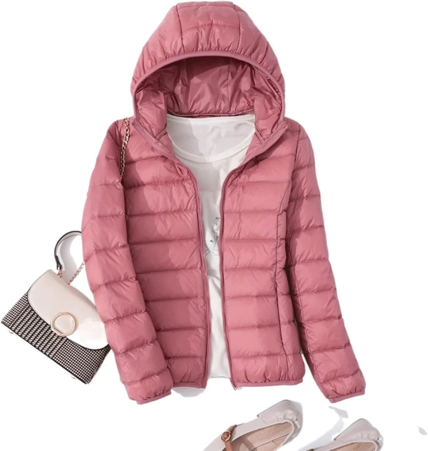 HBEIDAHUANG ژاکت پایین زنانه ژاکت های پایین زمستانی زنانه کت های غیر رسمی گرم و فوق العاده سبک ژاکت پفی زنانه با کمربند سایز بزرگ پارکا اورکت کلاه دار (رنگ: آبی تیره، سایز: متوسط)