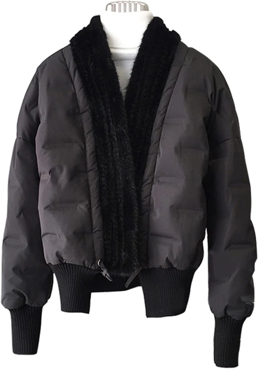 کت زنانه HBEIDAHUANG مدل کت خز سمور واقعی زنانه با استایل ژاکت پایین، ژاکت های کت پایین سفید زنانه، لباس بیرونی زمستانی لوکس (رنگ: Hortel، سایز: دور سینه کت S 100 سانتی متر)