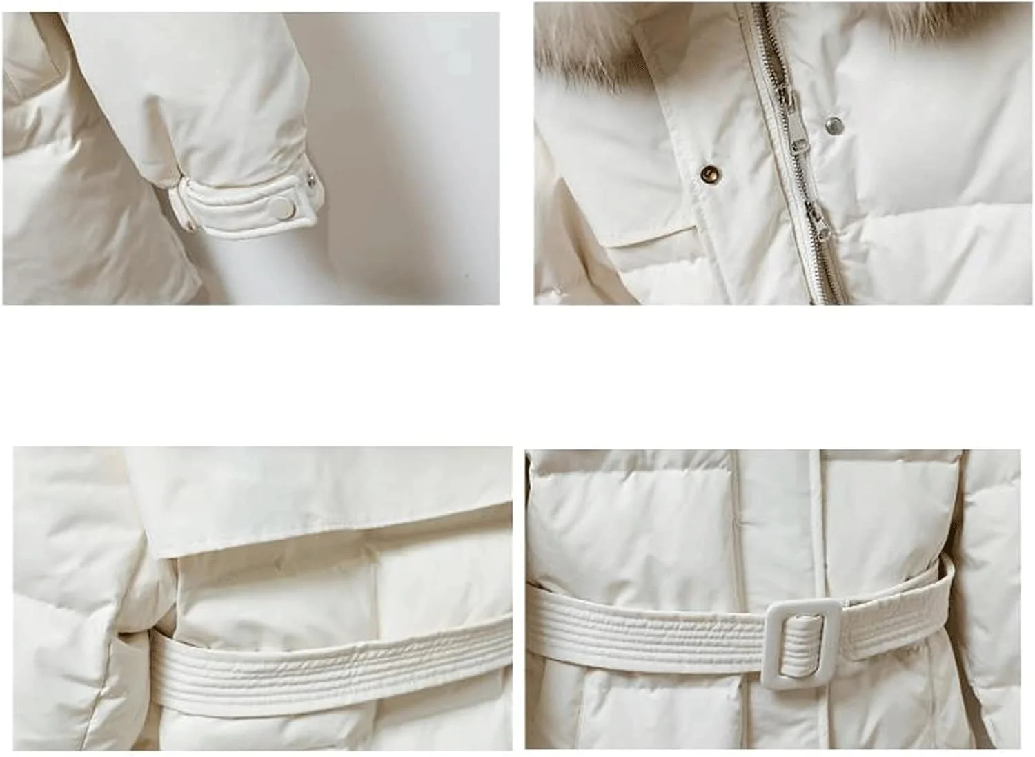 HBEIDAHUANG ژاکت زنانه پایین کرکی کلاه دار کت زمستانی کمربند دار ژاکت ضخیم و گرم زنانه با 90% پر اردک سفید (رنگ: Hortel، سایز: M)