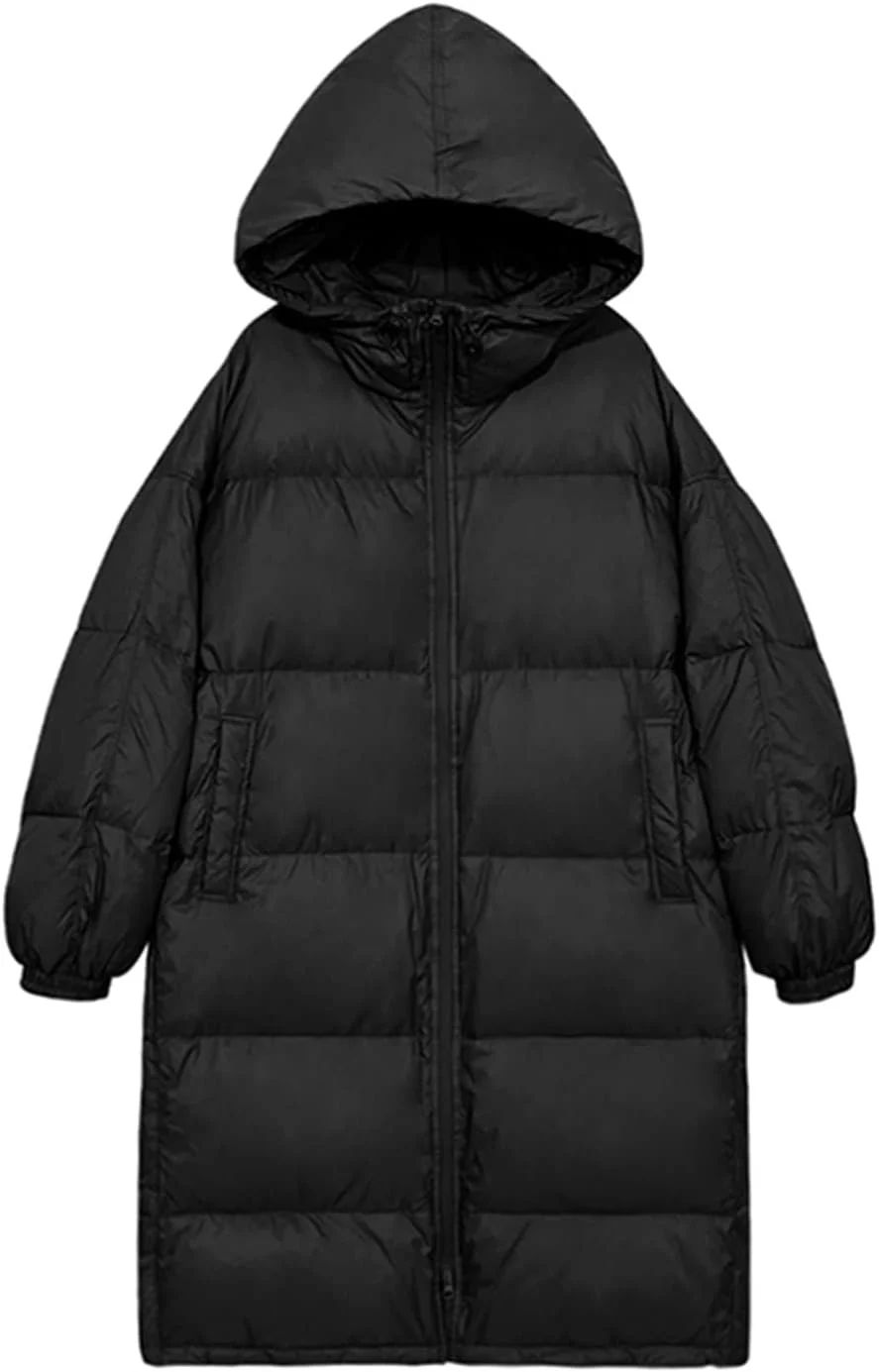 HBEIDAHUANG ژاکت زنانه پایین تنه، ژاکت بلند کلاه دار زنانه پاییزه زمستانی، پارک های رنگ ثابت (رنگ: Hortel، سایز: S)