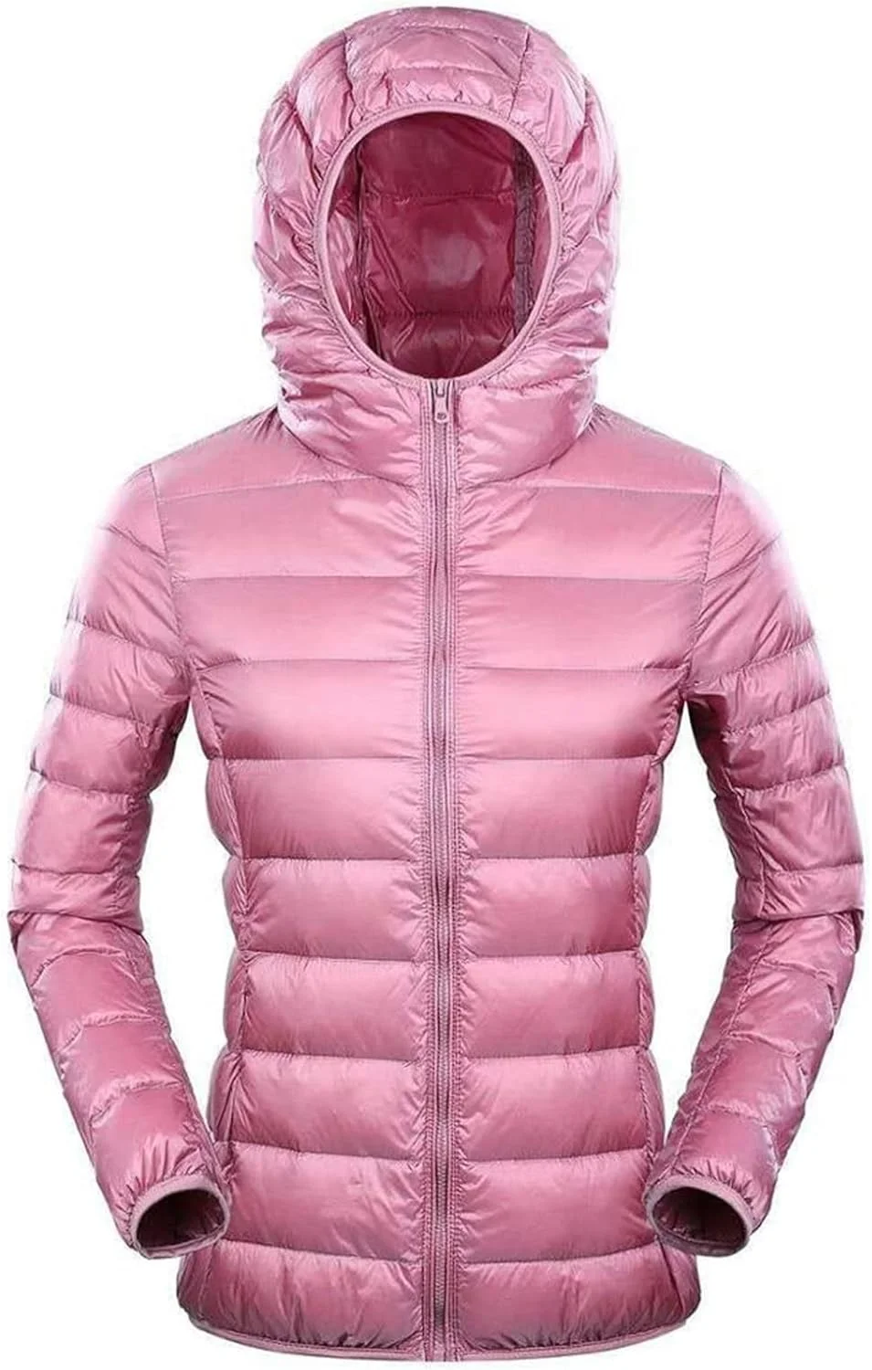 HBEIDAHUANG ژاکت پایین زنانه، ژاکت پایین سوپر سبک زنانه، کت پر زمستانی نازک گرم ضد باد. (رنگ: آبی تیره، سایز: S)