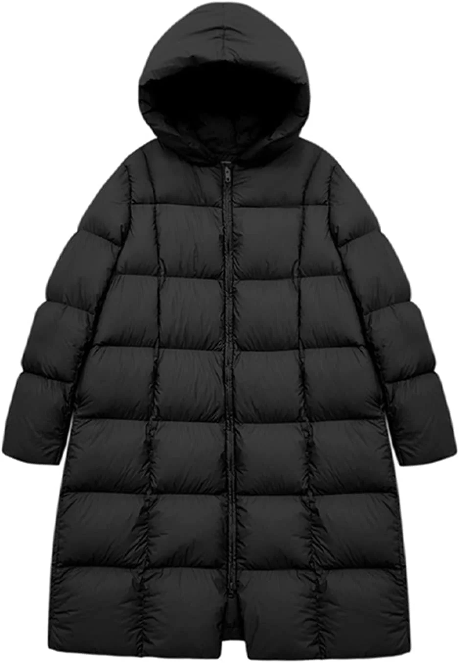 HBEIDAHUANG ژاکت پایین زنانه فوق سبک، ژاکت پر اردک زنانه، بلند، گشاد، گرم، کلاه دار، لباس زمستانی، 90% (رنگ: Hortel، سایز: M)