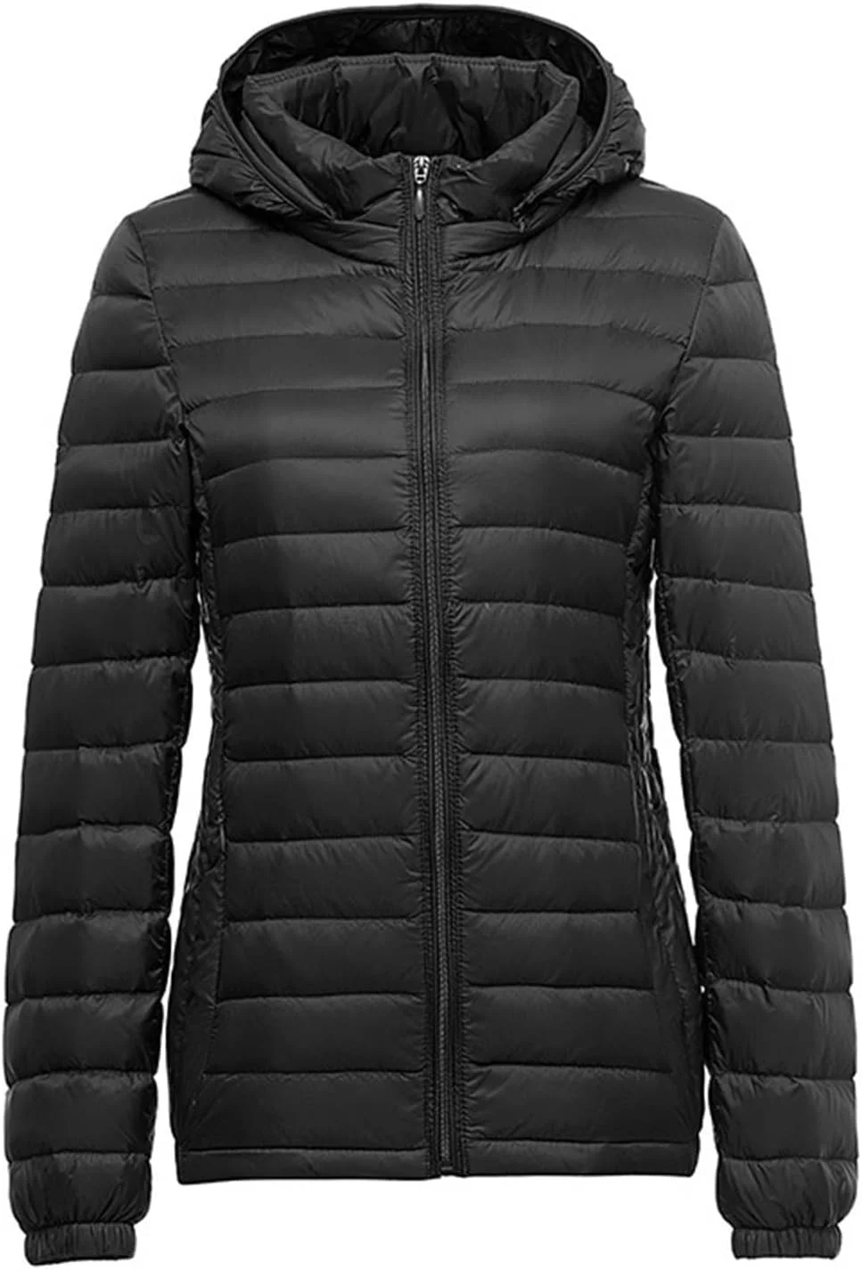 HBEIDAHUANG ژاکت پایین زنانه پاییز زمستان کلاه جداشدنی ژاکت پایین بسیار سبک سفید اردک پایین کت پارک بانوی کوتاه گرم کننده (رنگ: Hortel، سایز: XXL)
