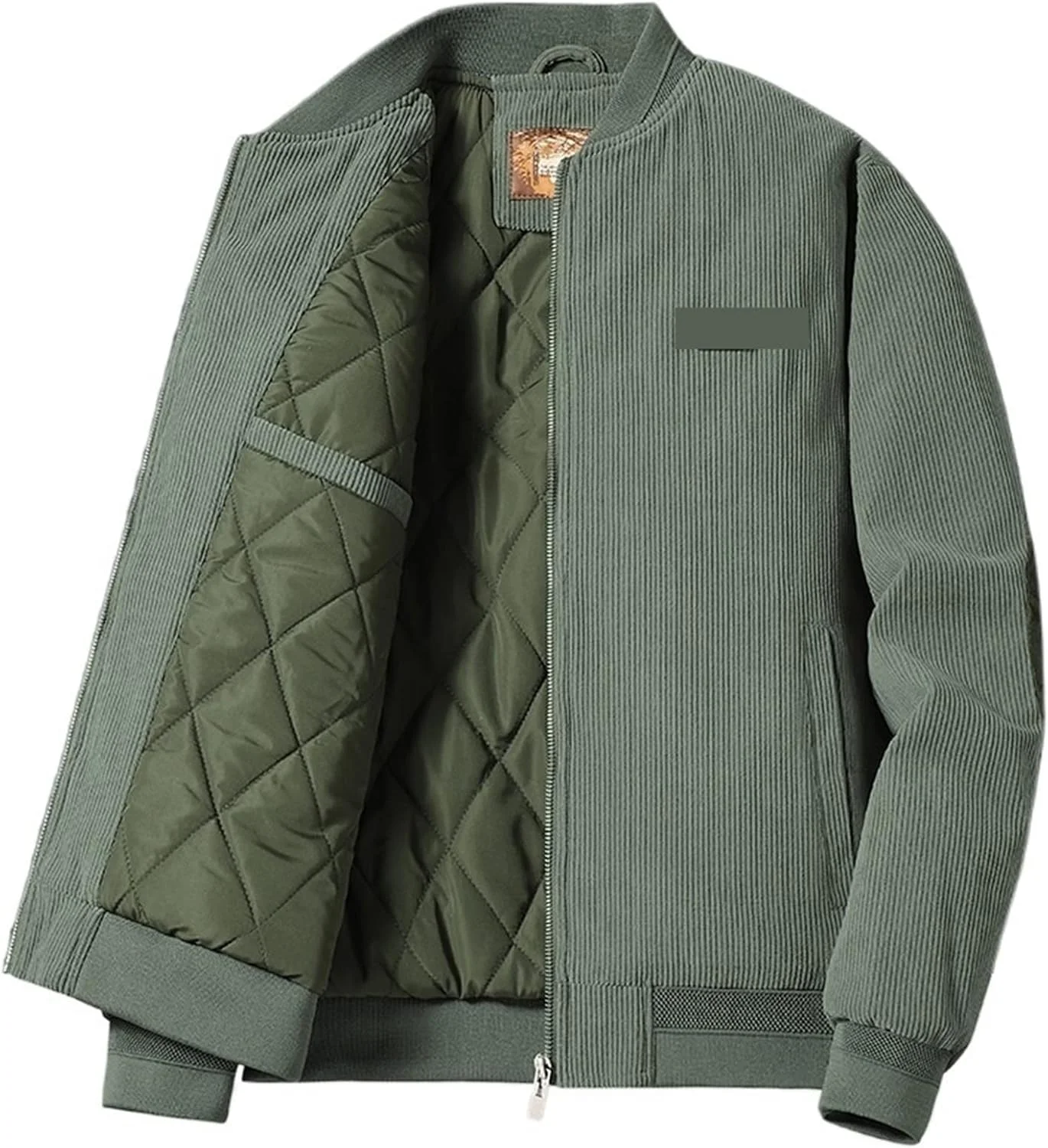 کت پفی زنانه HBEIDAHUANG، مناسب پاییز و زمستان، یقه ایستاده، مدل باریک، کاپشن خلبانی، لباس بیرونی گرم و غیر رسمی، کت ضخیم پنبه ای (رنگ: Hortel، سایز: آسیایی M معادل اروپایی XS)