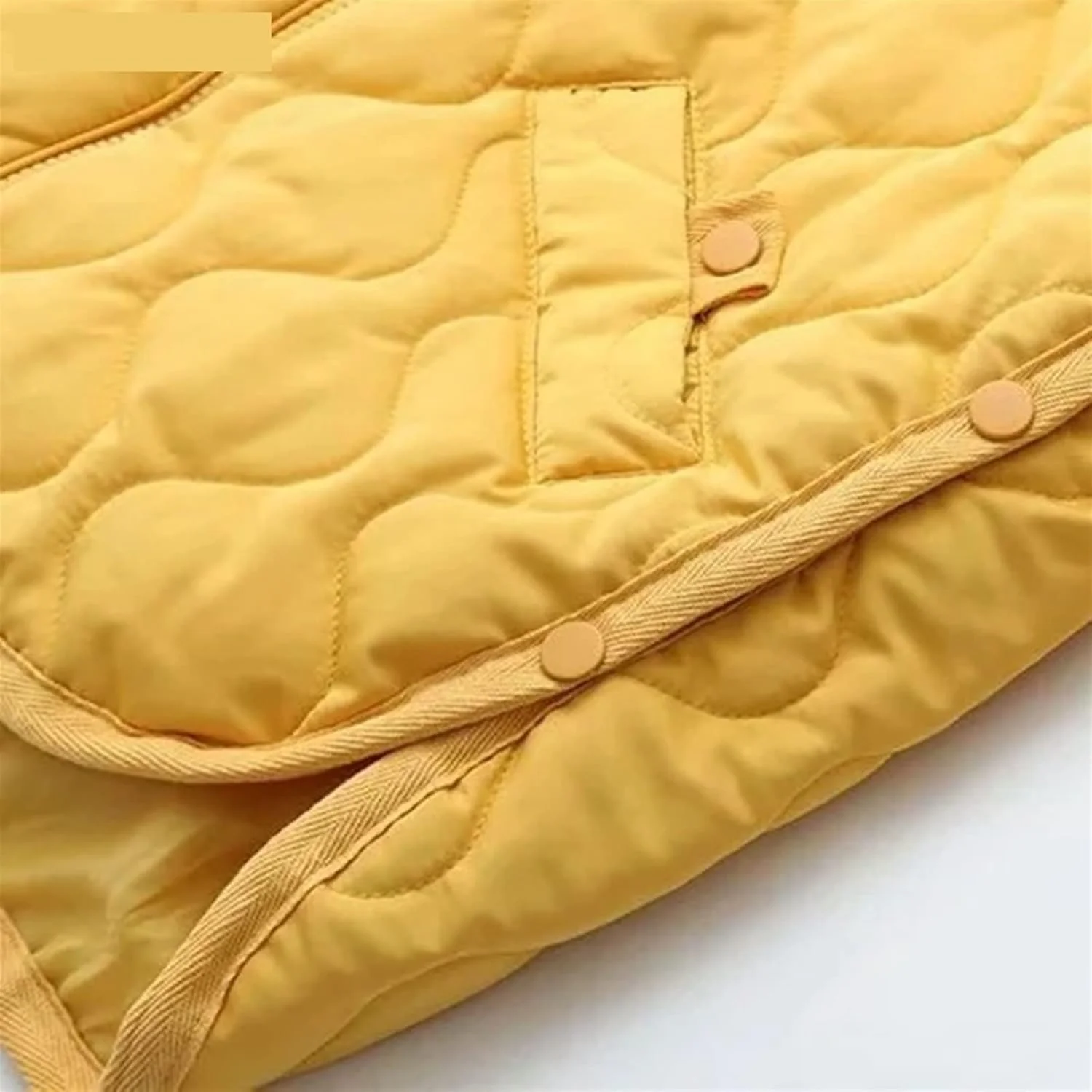 کت پفی زنانه HBEIDAHUANG سایز بزرگ، لباس زنانه پاییزی زمستانی، کت نازک پددار، دکمه های ساده گشاد، شکاف در دو طرف، کت گرم (رنگ: Hortelã، سایز: XL)