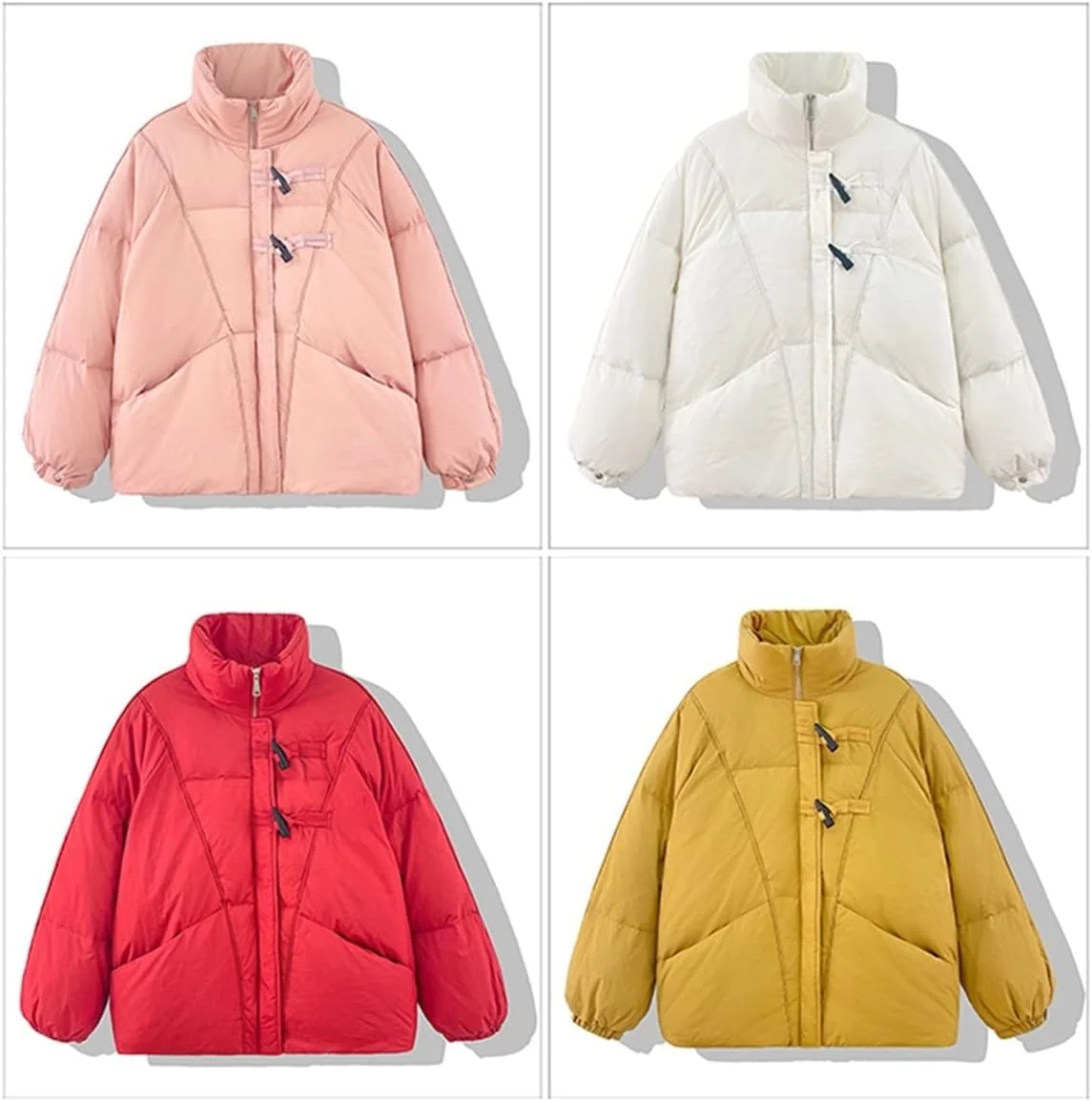 HBEIDAHUANG ژاکت پایین زنانه، ژاکت پایین زنانه جدید، سبک غیر رسمی، کت ها و پارکا های پاییز و زمستان، لباس بیرونی زنانه (رنگ: Hortel، سایز: L)