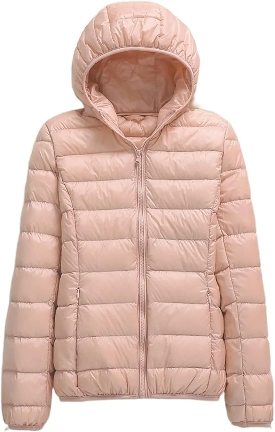 HBEIDAHUANG ژاکت زنانه پاییزه سایز بزرگ، ژاکت زنانه زمستانی فوق العاده سبک، کت کوتاه کلاه دار پفی با پر اردک سفید، پارکای گرم زنانه (رنگ: Hortel، سایز: 4XL)