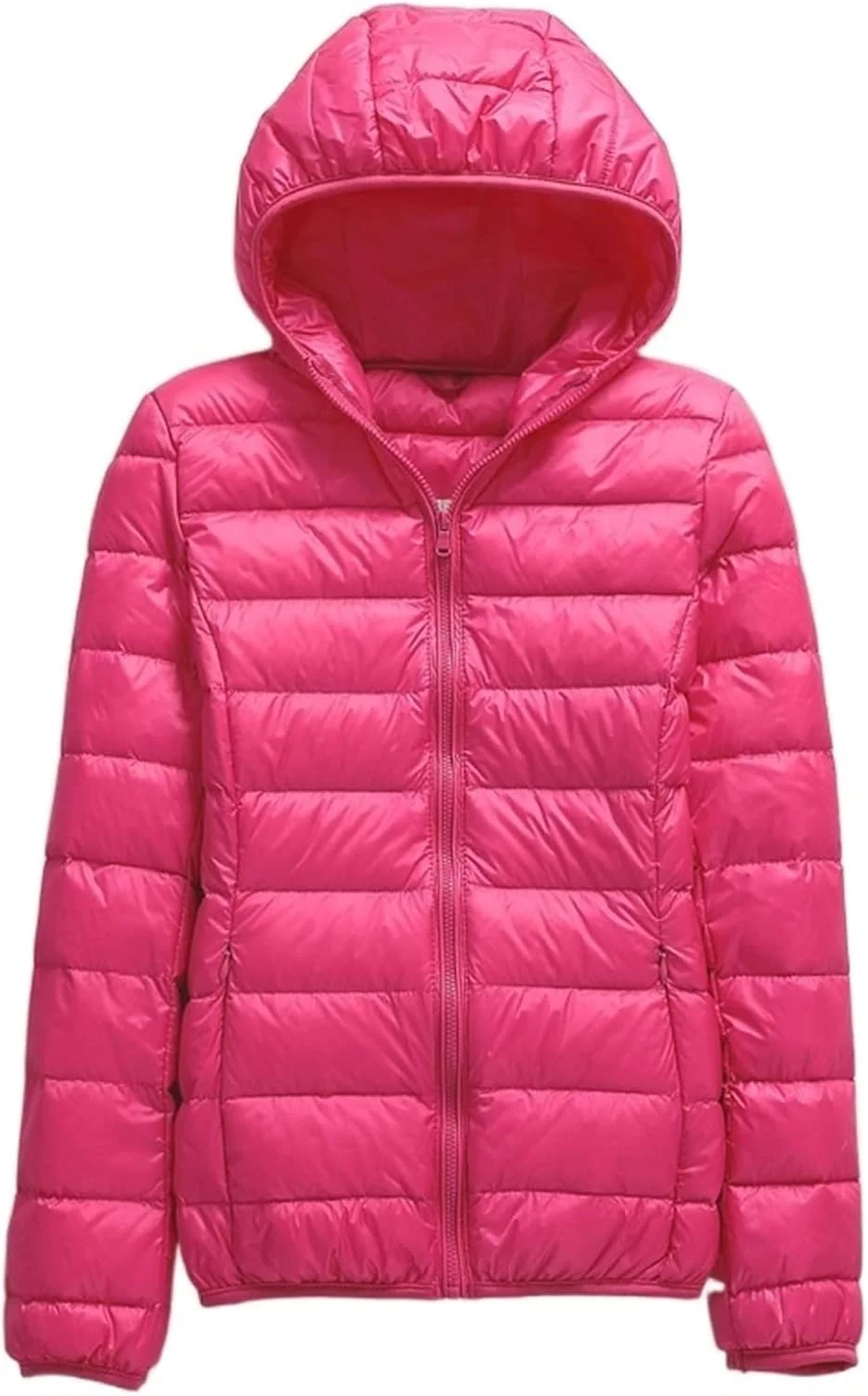 HBEIDAHUANG ژاکت زنانه پاییزه سایز بزرگ، ژاکت زنانه زمستانی فوق العاده سبک، کت کوتاه کلاه دار پفی با پر اردک سفید، پارکای گرم زنانه (رنگ: Hortel، سایز: 4XL)