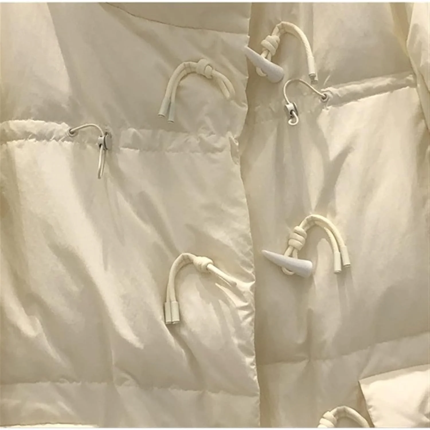 HBEIDAHUANG ژاکت پایین زنانه، ژاکت زیپ دار کروسان گشاد، ژاکت کوتاه پنبه ای پایین اردک سفید زنانه، کت پارکا طرح دار شبکه ای (رنگ: آبی تیره)