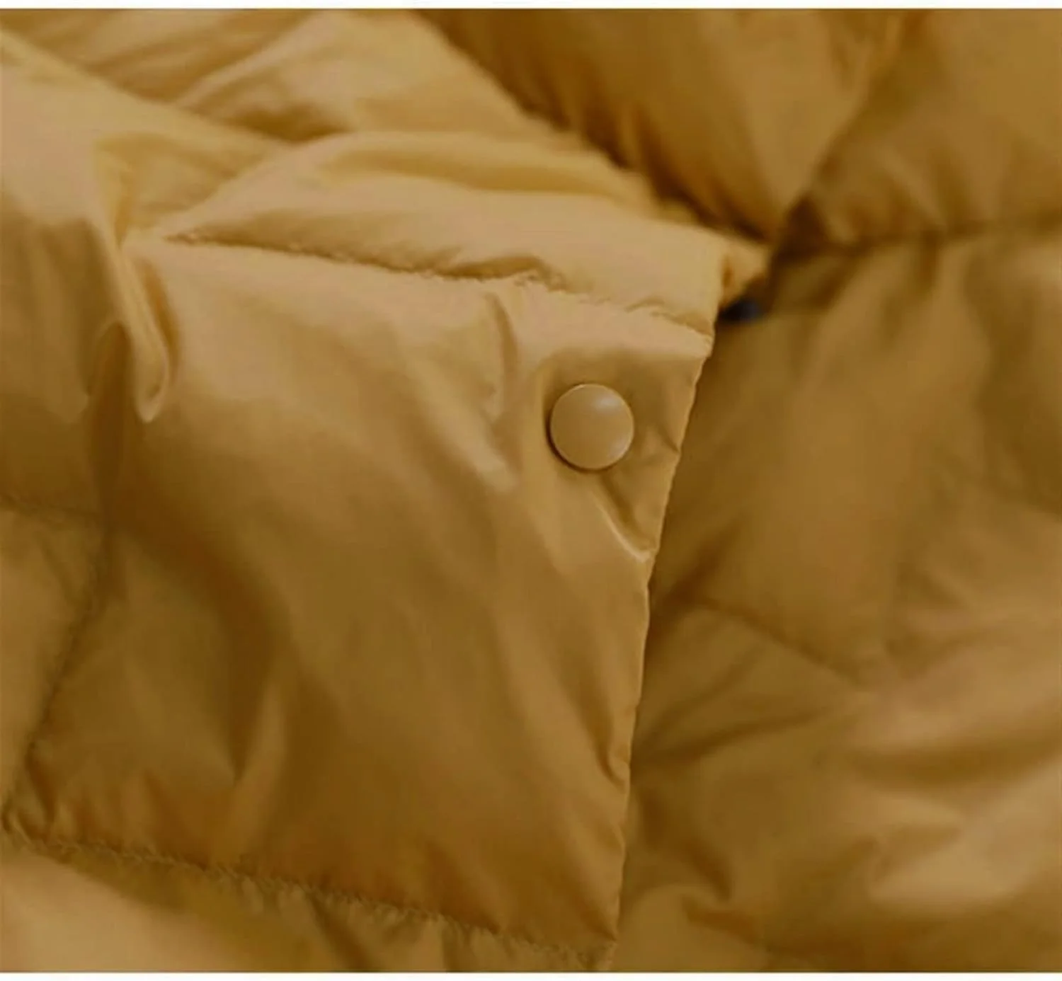 کت پفی زنانه HBEIDAHUANG یقه ایستاده رنگ ثابت، کت کوتاه و آزاد مناسب فصل زمستان - پوشاک زنانه (رنگ: گل ادریسی، سایز: L)