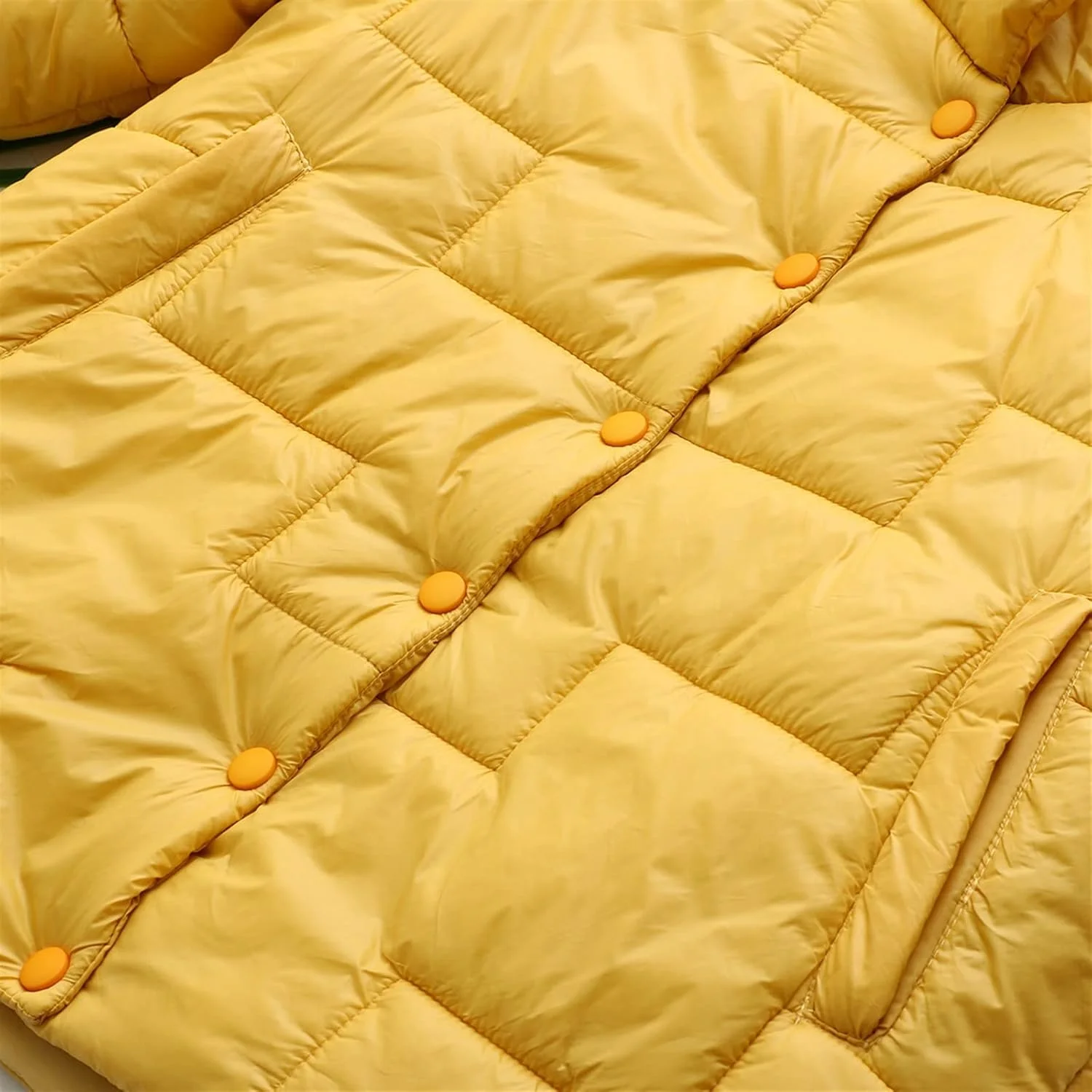 کت زمستانی زنانه HBEIDAHUANG، گرم نگهدارنده، ژاکت پنبه ای طرح هندسی ساده (رنگ: Hortel، سایز: 4XL)