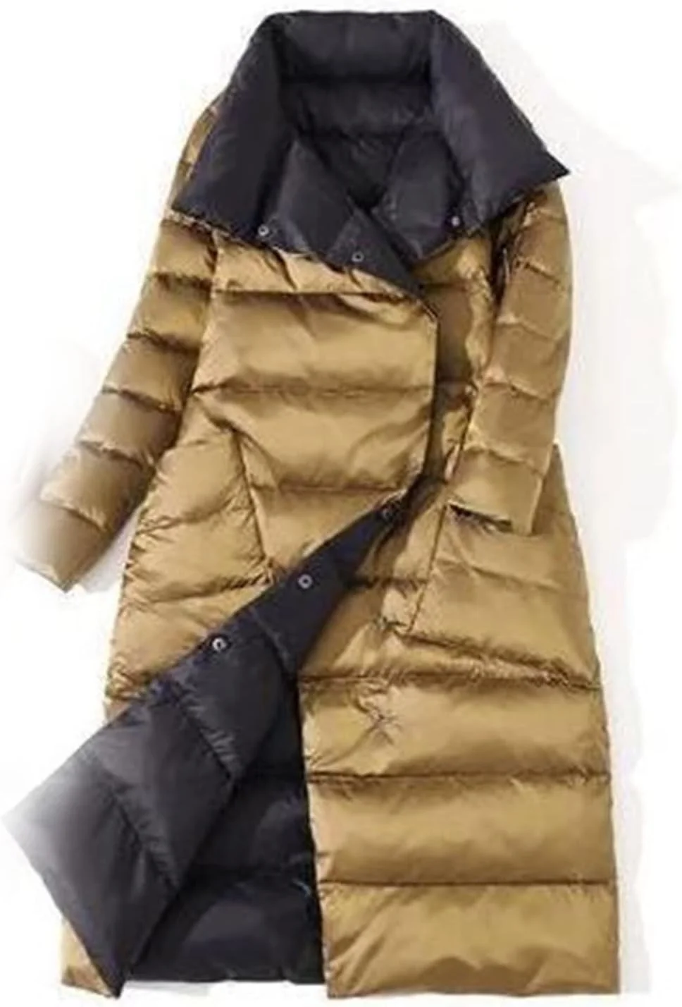 HBEIDAHUANG ژاکت پایین زنانه، ژاکت بلند دو طرفه پایین اردک سفید، کت مشکی مایل به سبز دکمه دوبل، گرم، یقه برگردان، مدل پارکا (رنگ: Hortel، سایز: 5XL) HBEIDAHUANG ژاکت پایین زنانه، ژاکت بلند دو طرفه پایین اردک سفید، کت مشکی مایل به سبز دکمه دوبل، گرم، یقه برگردان، مدل پارکا (رنگ: Hortel، سایز: 5XL)