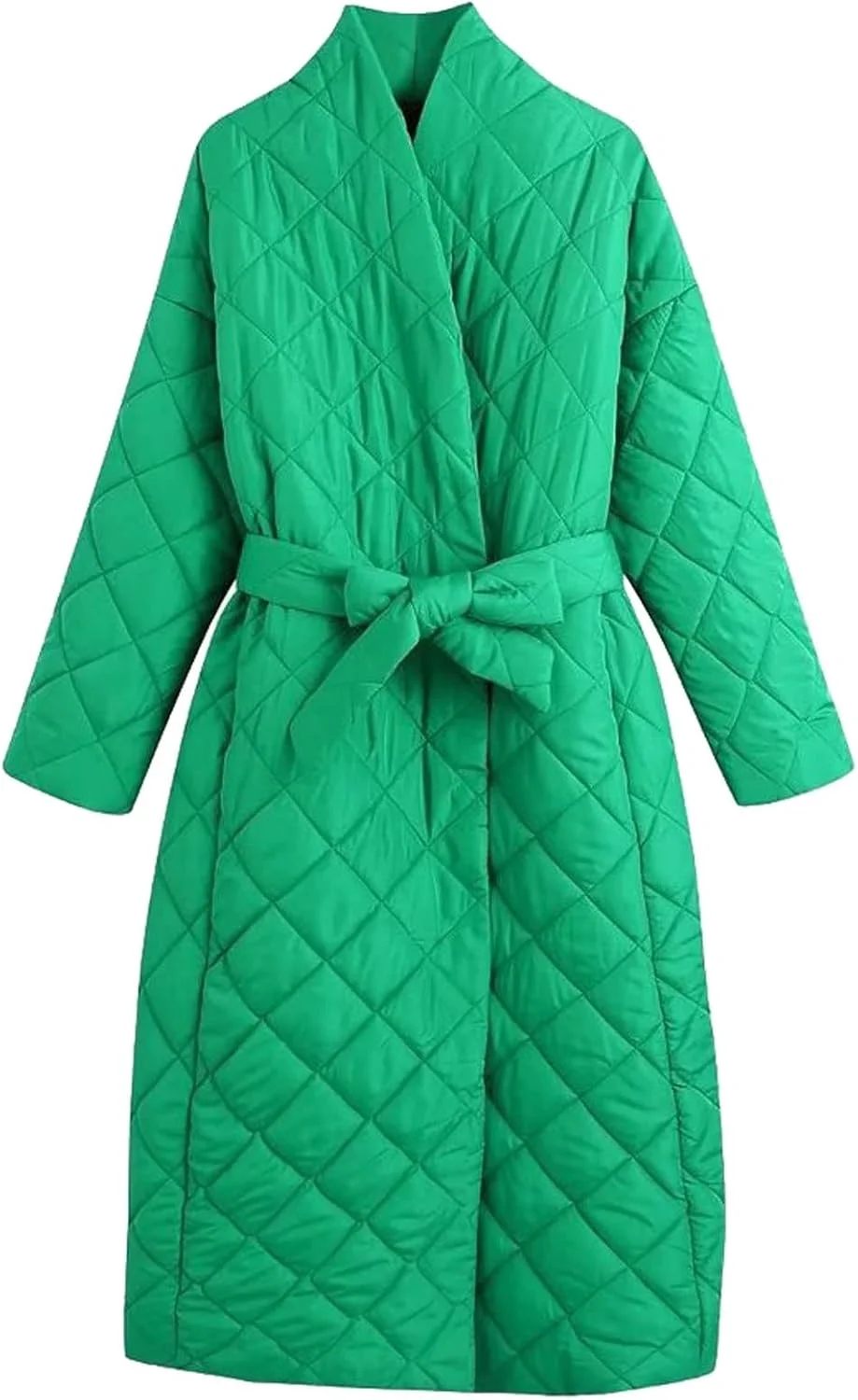 HBEIDAHUANG ژاکت پایین زنانه با کمربند، کت گرم و گشاد، آستین بلند زنانه، لباس بیرونی شیک، پالتو زمستانی زنانه (رنگ: آبی تیره، سایز: M)