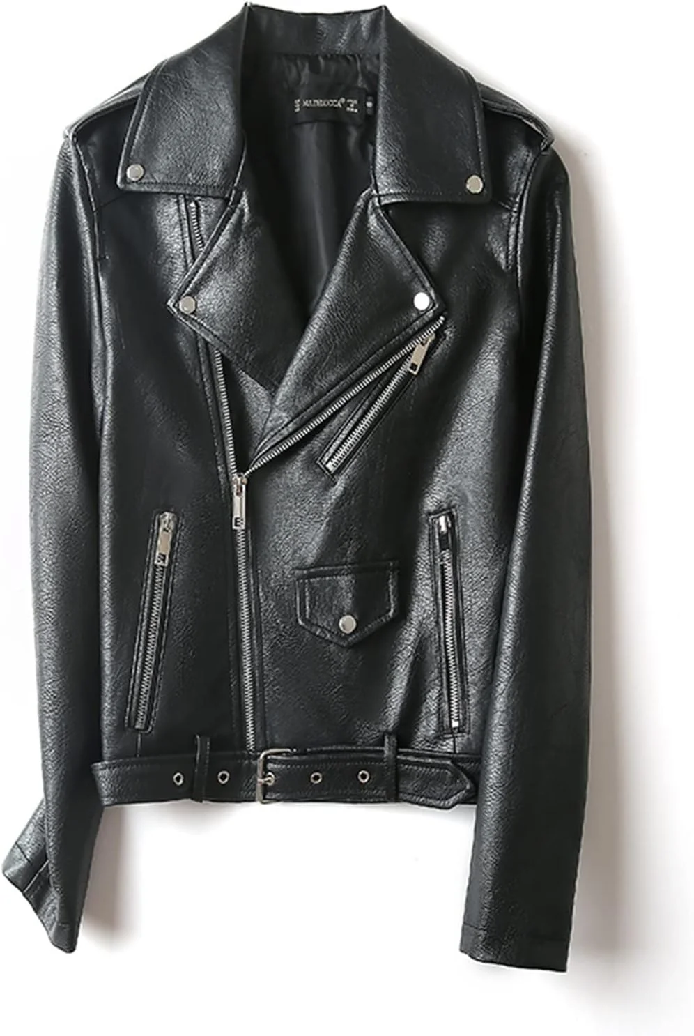 کت های زمستانی HBEIDAHUANG برای زنان، کت چرمی زرد زنانه بهاره، کت مشکی موتورسواری، کت چرمی کمربند دار زنانه (رنگ: Hortel، سایز: XL)