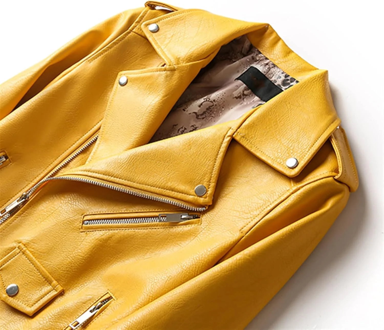 کت های زمستانی HBEIDAHUANG برای زنان، کت چرمی زرد زنانه بهاره، کت مشکی موتورسواری، کت چرمی کمربند دار زنانه (رنگ: Hortel، سایز: XL)