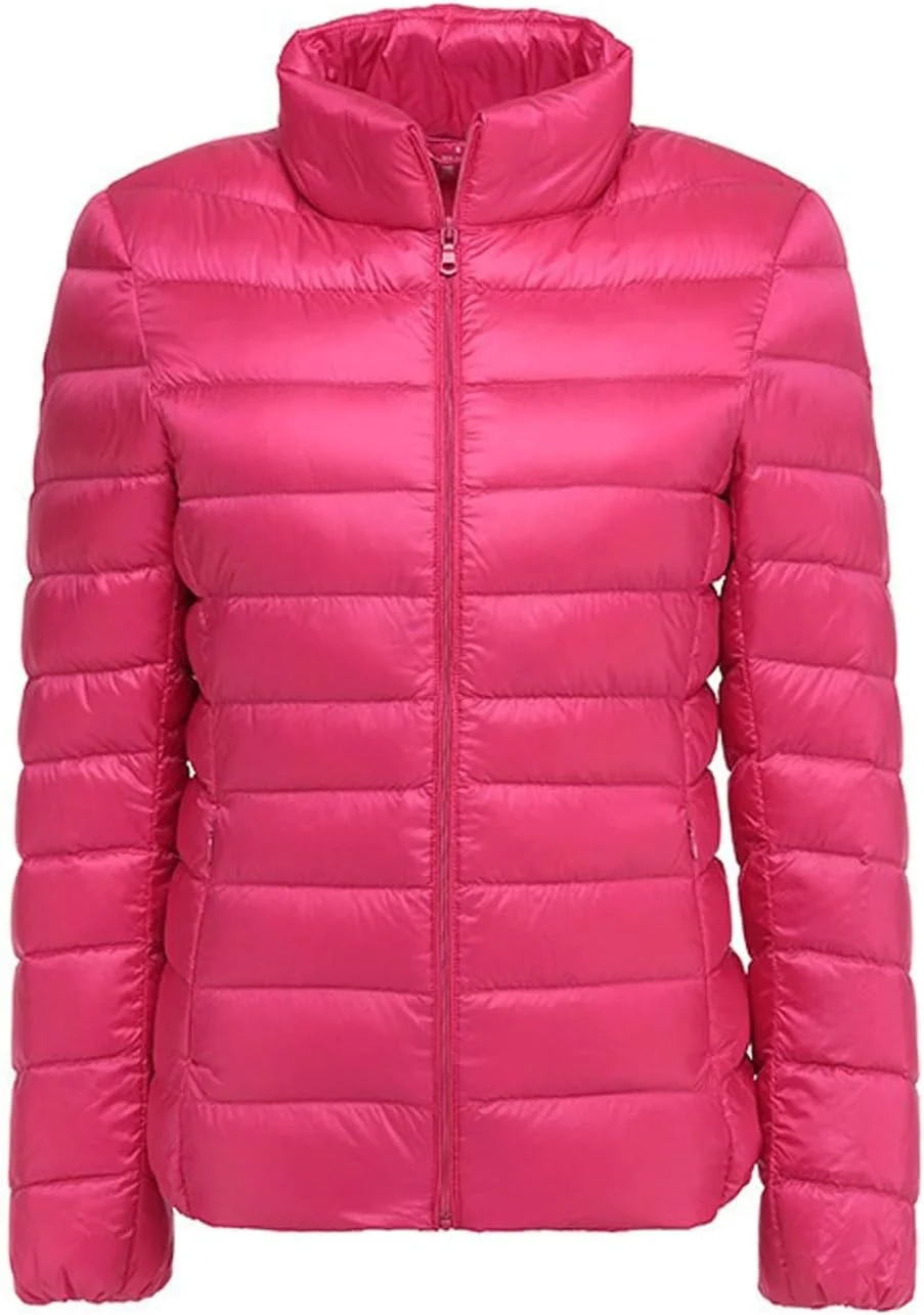 HBEIDAHUANG ژاکت پایین زنانه ژاکت زمستانی زنانه فوق سبک نازک ژاکت پایین سفید اردک آستین کامل کت گرم پارک زنانه لباس بیرونی قابل حمل (رنگ: آبی تیره، سایز: X-Large)