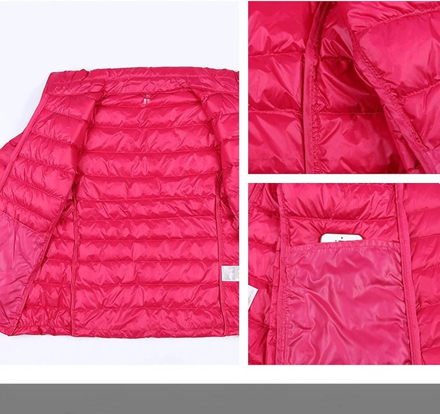 HBEIDAHUANG ژاکت زنانه زمستانی، فوق سبک، نازک، پر شده از پر اردک سفید، آستین بلند، گرم، کت پارک زنانه، لباس بیرونی قابل حمل (رنگ: آبی تیره، سایز: X-Large)