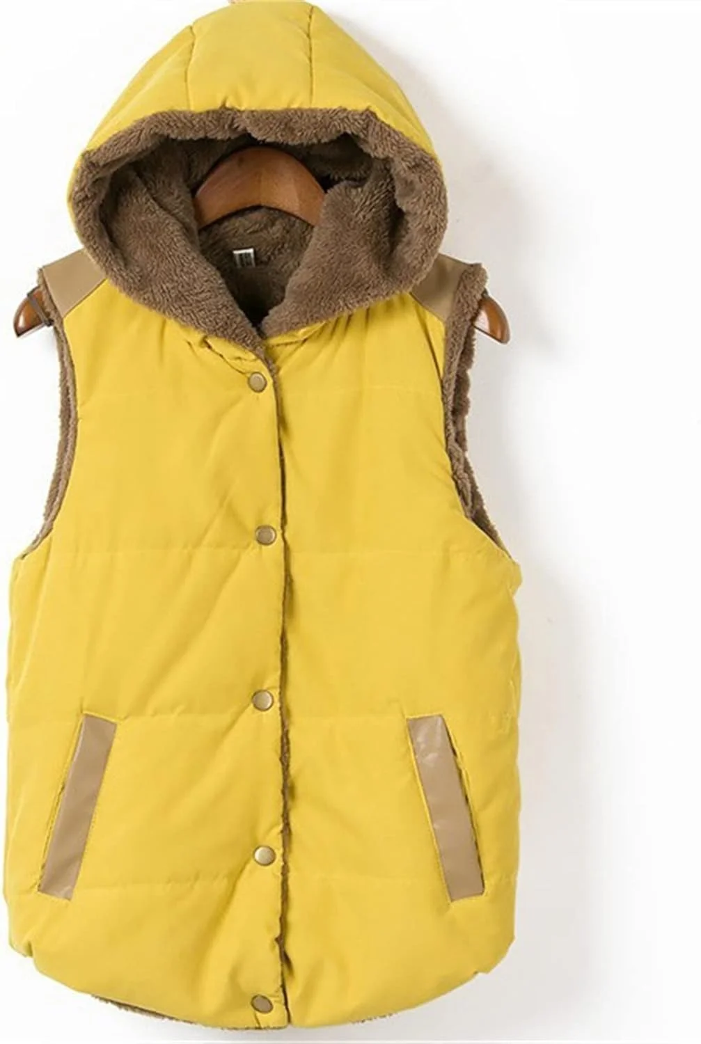 HBEIDAHUANG Winter Jackets for Women Winter Coats Women Vests Waistcoat Hot Outerwear Female Sleeveless Autumn Clothes Coral Fleece Warm Hooded Thick Down Vest (Color : Hortel�, Size : M)