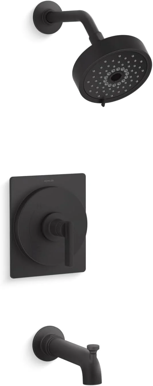 ست شیر دوش تک کاره Kohler KTS35916-4Y-BL Castia by Studio McGee با سردوش چند حالته 2.5 GPM با فناوری MasterClean Sprayface، رنگ مشکی مات
