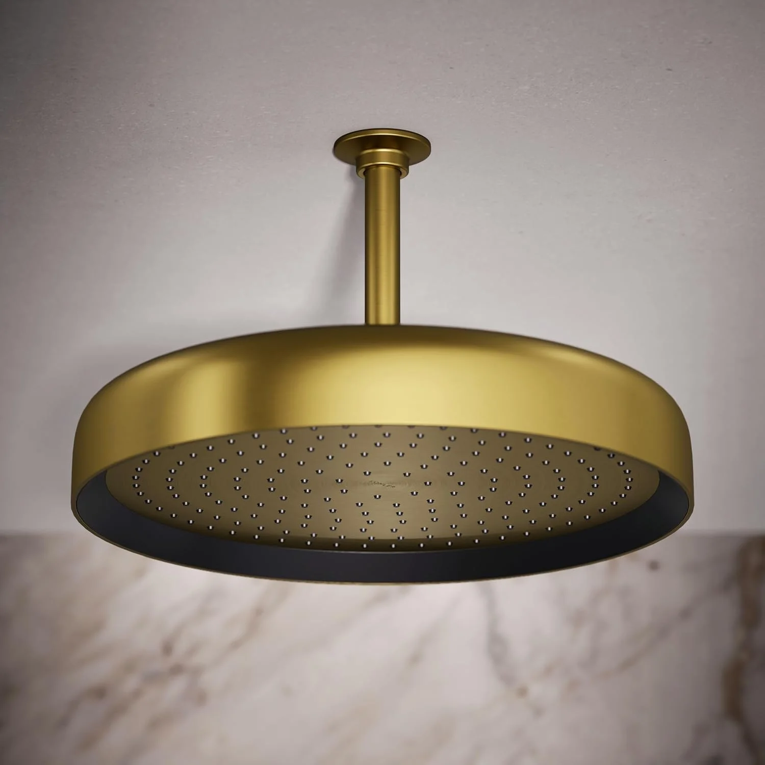 KOHLER 26292-2MB Statement Round 14" Single-Function Rainhead, One-Spray Rain Shower Head, Rainfall Shower Head, 2.5 GPM, Vibrant Brushed Moderne Brass KOHLER 26292-2MB Statement Round 14" Single-Function Rainhead, One-Spray Rain Shower Head, Rainfall Shower Head, 2.5 GPM, Vibrant Brushed Moderne Brass