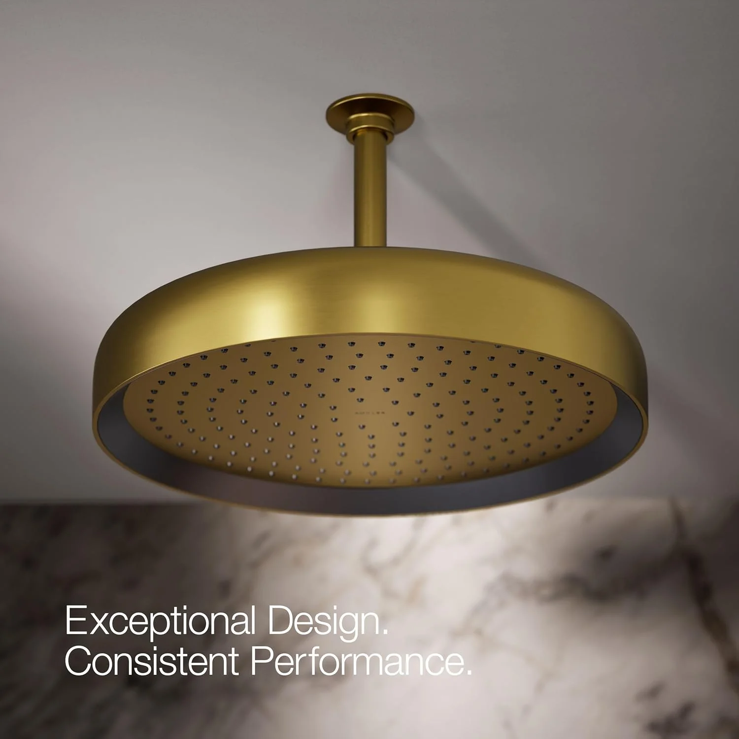 KOHLER 26292-2MB Statement Round 14" Single-Function Rainhead, One-Spray Rain Shower Head, Rainfall Shower Head, 2.5 GPM, Vibrant Brushed Moderne Brass KOHLER 26292-2MB Statement Round 14" Single-Function Rainhead, One-Spray Rain Shower Head, Rainfall Shower Head, 2.5 GPM, Vibrant Brushed Moderne Brass