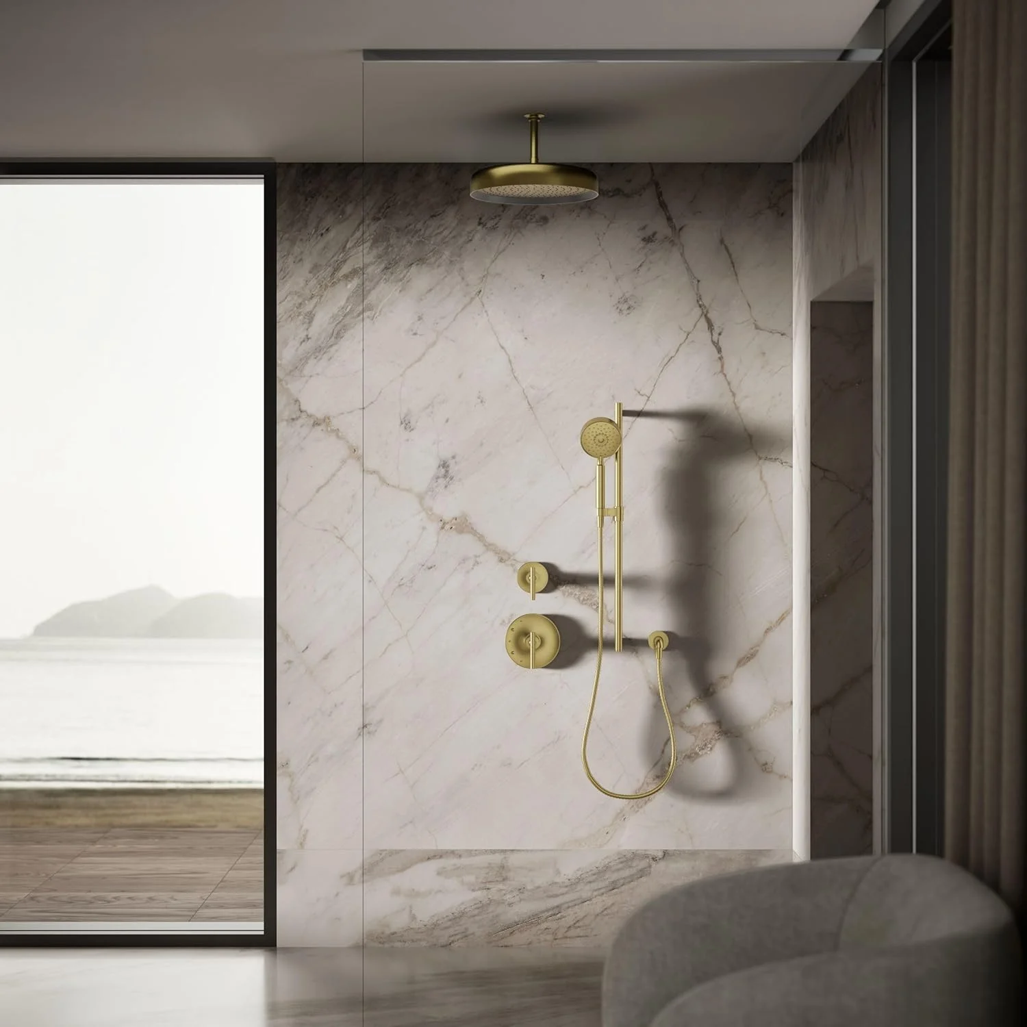 KOHLER 26292-2MB Statement Round 14" Single-Function Rainhead, One-Spray Rain Shower Head, Rainfall Shower Head, 2.5 GPM, Vibrant Brushed Moderne Brass KOHLER 26292-2MB Statement Round 14" Single-Function Rainhead, One-Spray Rain Shower Head, Rainfall Shower Head, 2.5 GPM, Vibrant Brushed Moderne Brass