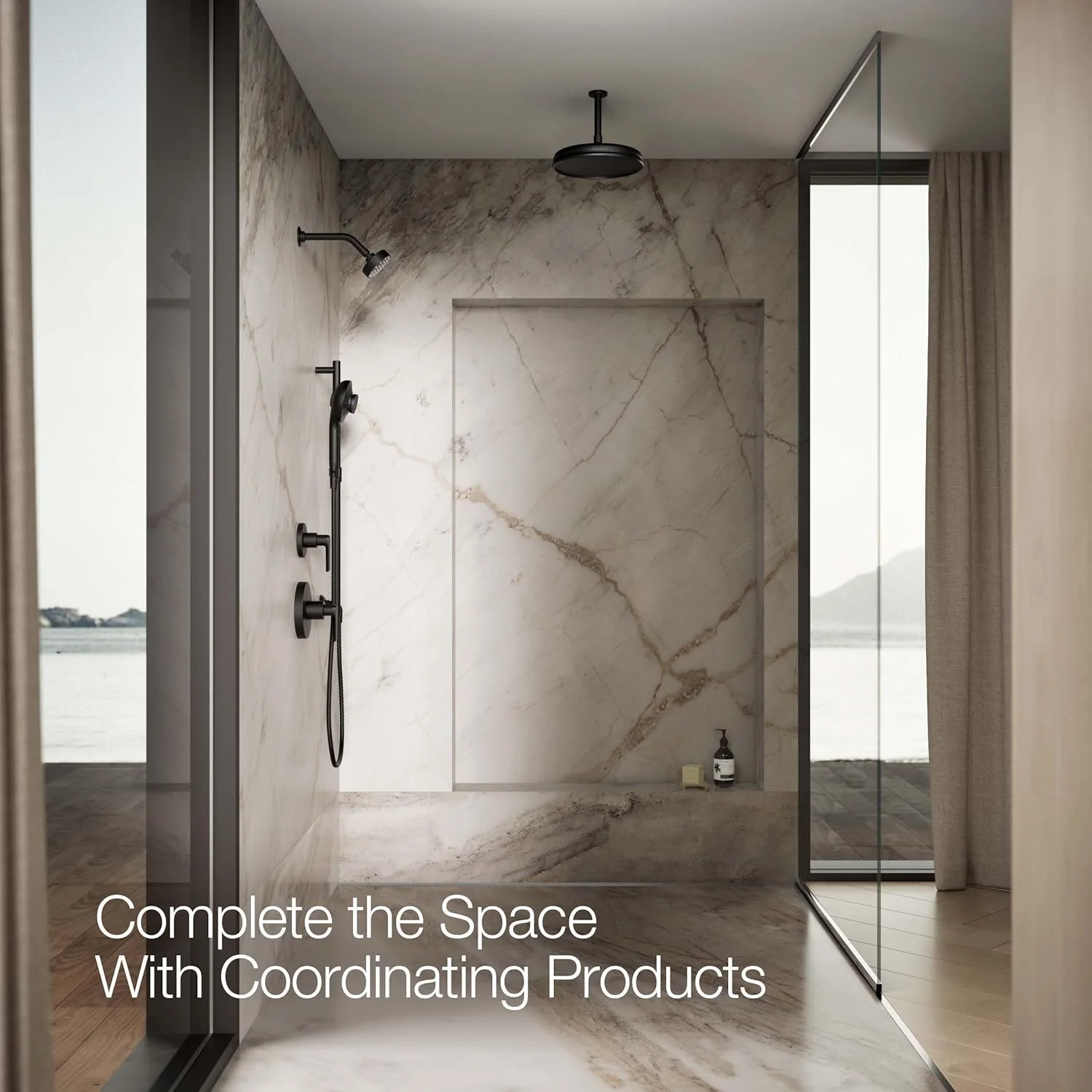 دوش دستی دو کاره KOHLER K-28682-Y-BL SpaViva با دستگاه پاک کننده همه کاره، 2.5 GPM، مشکی مات دوش دستی دو کاره KOHLER K-28682-Y-BL SpaViva با دستگاه پاک کننده همه کاره، 2.5 GPM، مشکی مات