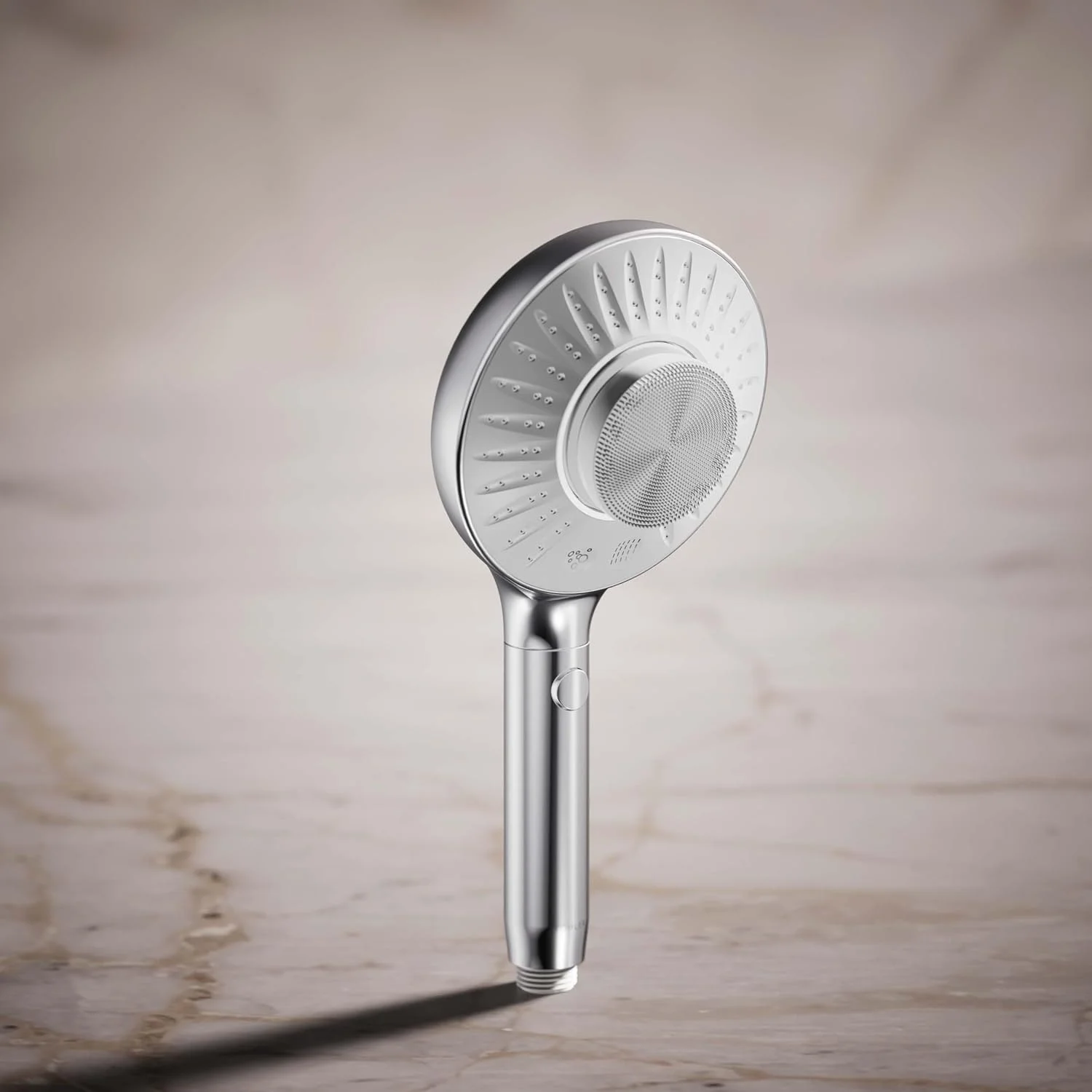 دوش دستی دو کاره KOHLER K-28682-G-CP SpaViva با دستگاه پاک کننده همه کاره، 1.75 GPM، کروم براق دوش دستی دو کاره KOHLER K-28682-G-CP SpaViva با دستگاه پاک کننده همه کاره، 1.75 GPM، کروم براق