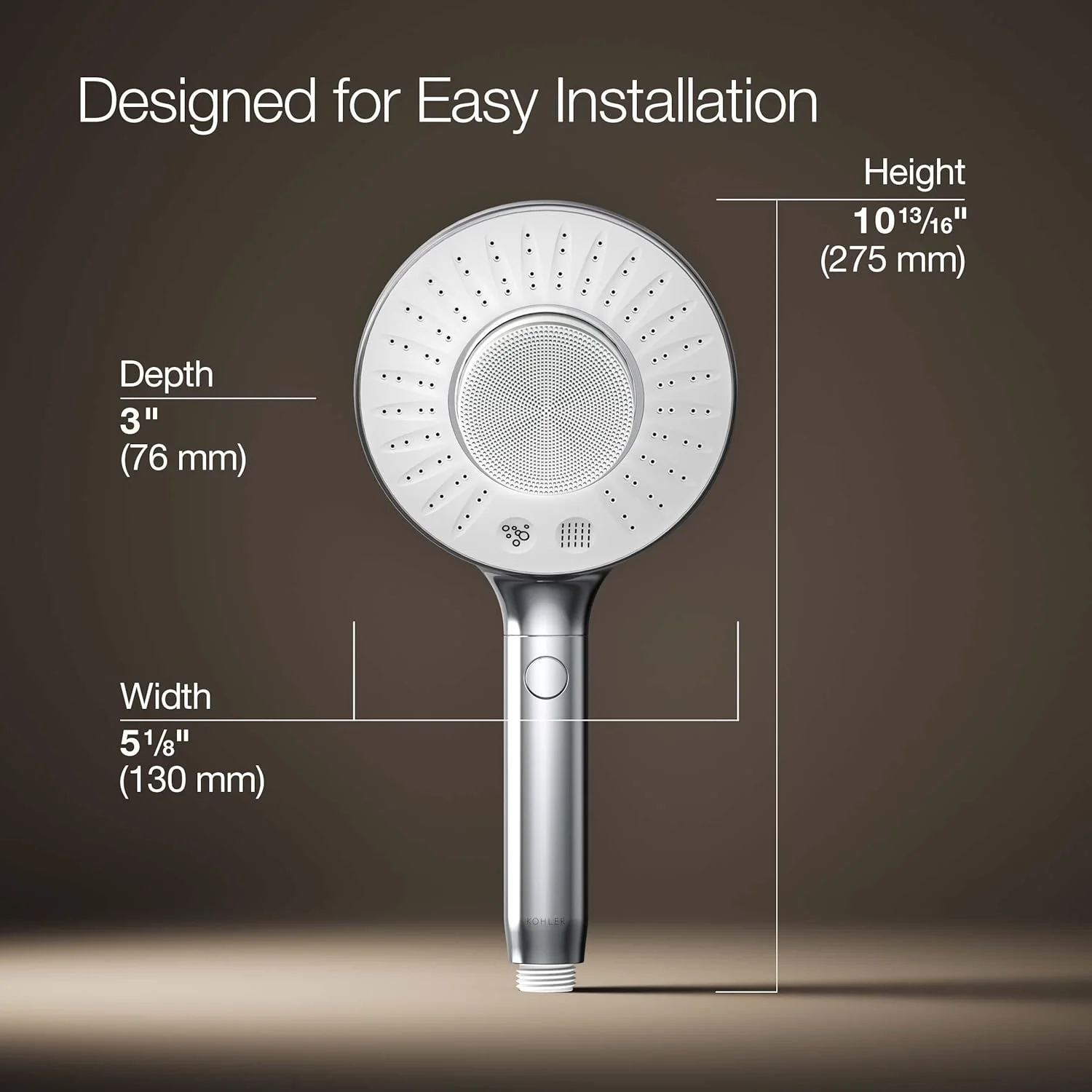 دوش دستی دو کاره KOHLER K-28682-G-CP SpaViva با دستگاه پاک کننده همه کاره، 1.75 GPM، کروم براق دوش دستی دو کاره KOHLER K-28682-G-CP SpaViva با دستگاه پاک کننده همه کاره، 1.75 GPM، کروم براق