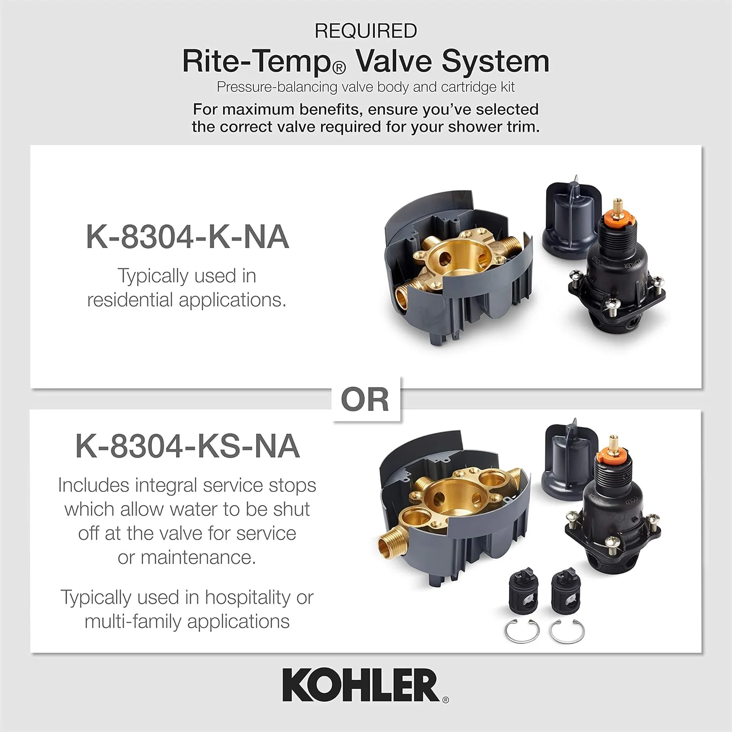 KOHLER TS15601-4-CP Coralais(R) تزئینات شیر حمام و دوش Rite-Temp(R) با دسته اهرمی، خروجی NPT و سردوش 2.5 gpm، کروم براق KOHLER TS15601-4-CP Coralais(R) تزئینات شیر حمام و دوش Rite-Temp(R) با دسته اهرمی، خروجی NPT و سردوش 2.5 gpm، کروم براق