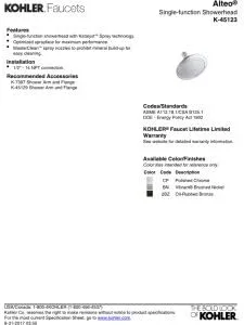 سردوش تک کاره کاتالیست Kohler K-45123-BN Alteo، نیکل برس خورده پر جنب و جوش سردوش تک کاره کاتالیست Kohler K-45123-BN Alteo، نیکل برس خورده پر جنب و جوش