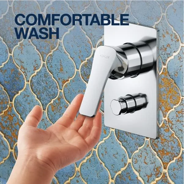 تزئینات شیر دوش دیواری سه راهی Kohler Fore - کروم براق - تزئینات شیر دوش برای حمام - تزئینات فرورفته برای شیر آب - نمای آیرودینامیک و مدرن - ساختار فلزی بادوام 27498IN-4FP-CP تزئینات شیر دوش دیواری سه راهی Kohler Fore - کروم براق - تزئینات شیر دوش برای حمام - تزئینات فرورفته برای شیر آب - نمای آیرودینامیک و مدرن - ساختار فلزی بادوام 27498IN-4FP-CP