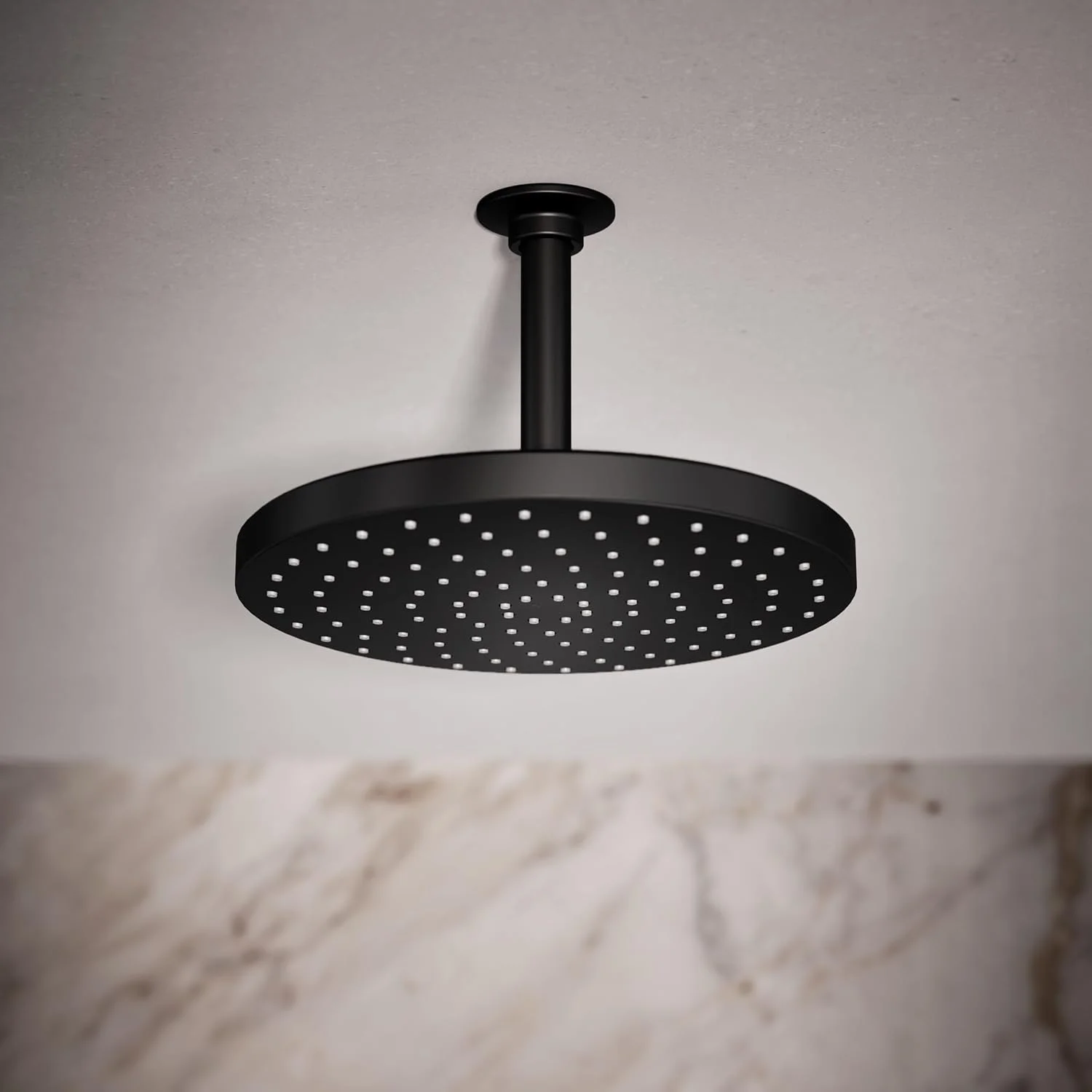 سردوش بارانی یک کاره 10 اینچی KOHLER 76465-G-BL Awaken، سردوش بارانی گرد ثابت 10 اینچی، 1.75 GPM، مشکی مات