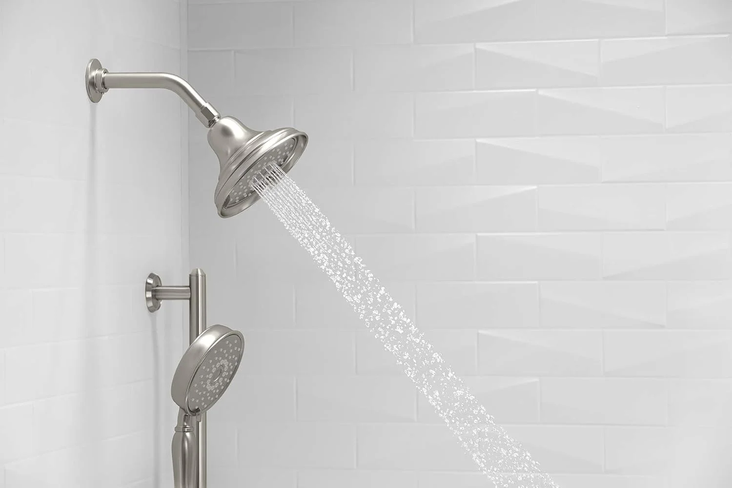 سردوش حمام بنکرافت Kohler 22167-BN، نیکل برس خورده پر جنب و جوش سردوش حمام بنکرافت Kohler 22167-BN، نیکل برس خورده پر جنب و جوش