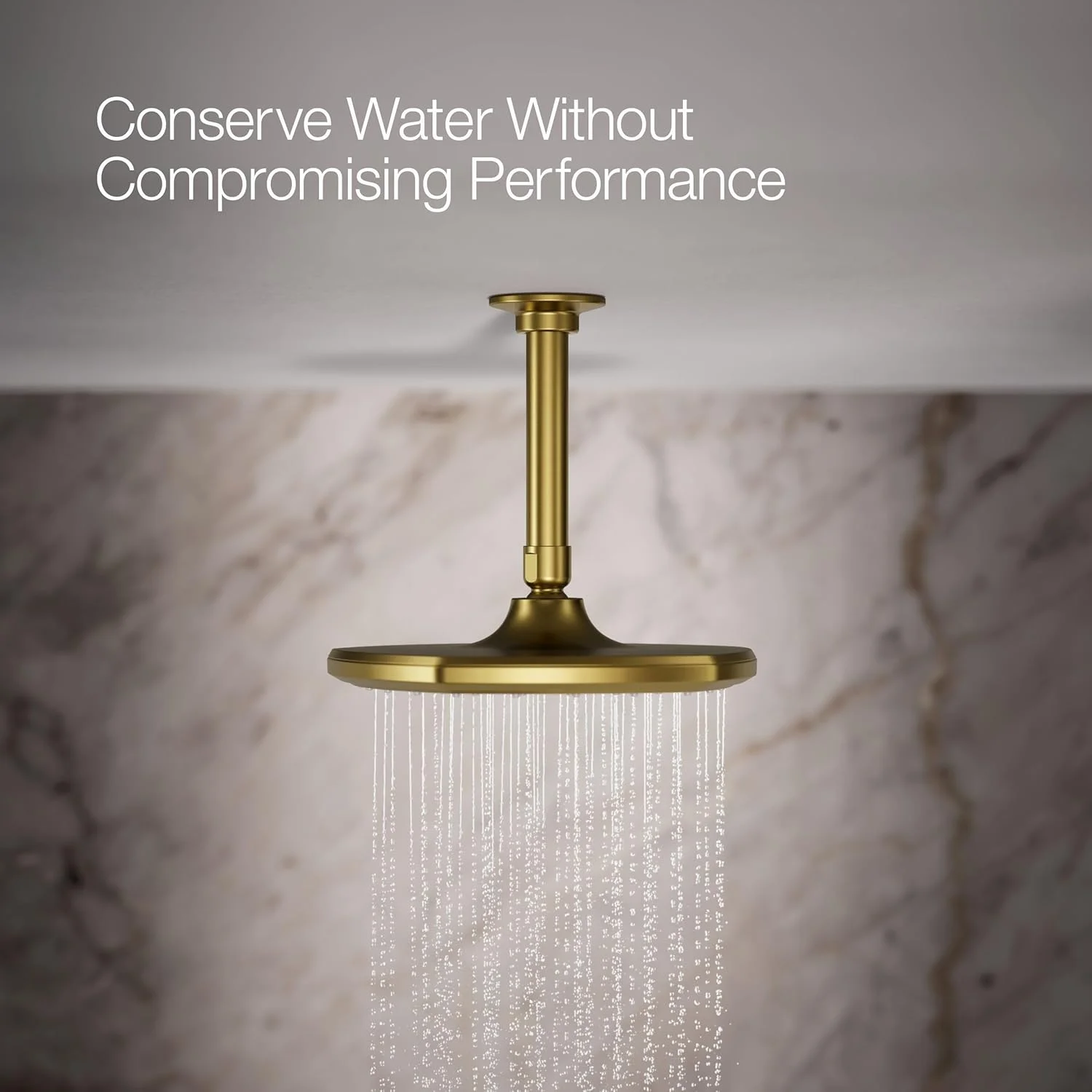 سردوش بارانی تک کاره 8 اینچی KOHLER 27051-G-2MB Occasion، سردوش بارانی تک حالته، سردوش بارانی، 1.75 GPM، برنجی مدرن برس خورده پر جنب و جوش