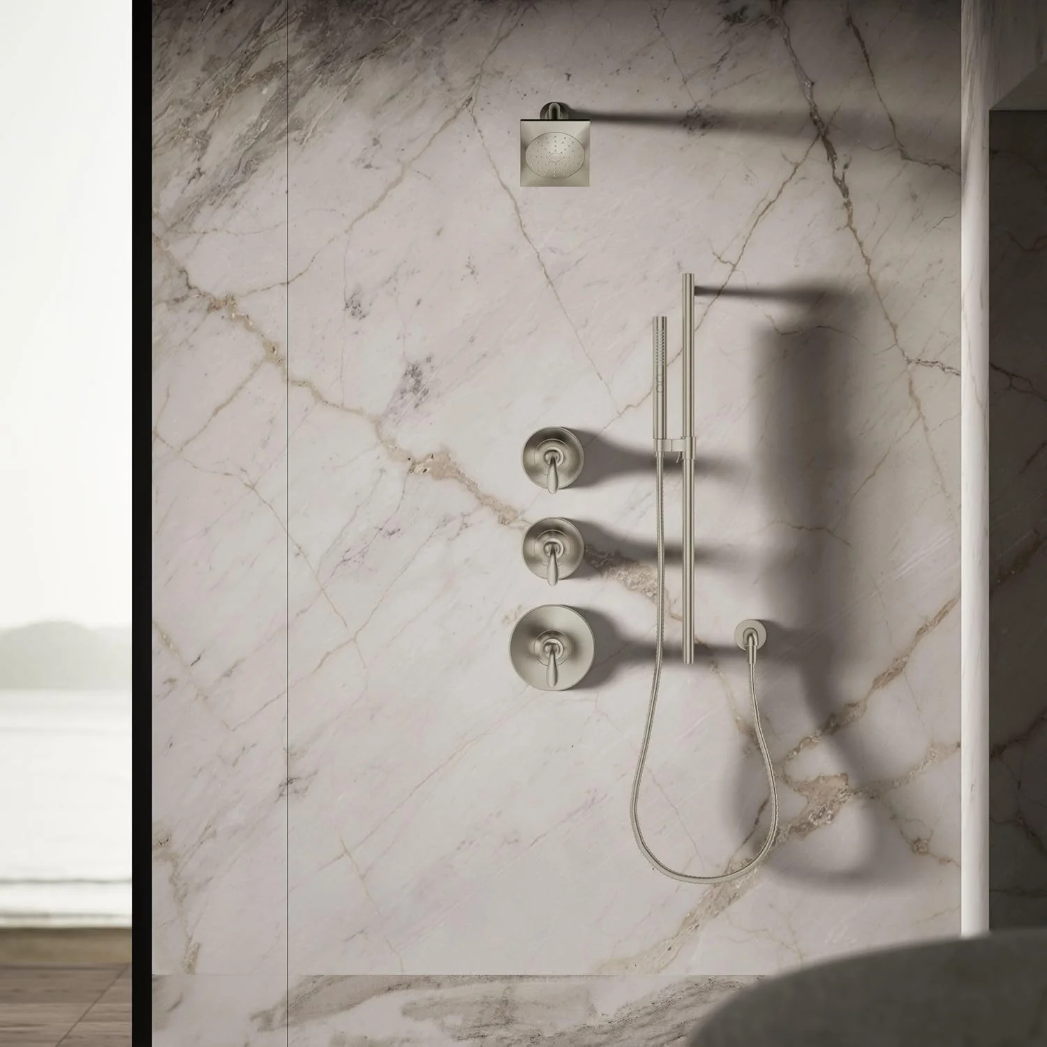 سردوش حمام لوور KOHLER 45215-G-BN، نیکل برس خورده