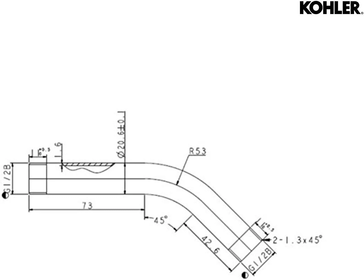 بازوی دوش مکمل Kohler برای حمام با قالپاق - نقره ای با روکش کروم - بازوی افزایش طول سر دوش - پایه بازوی دوش مقاوم در برابر خوردگی - موقعیت جریان آب عالی 99054IN-CP بازوی دوش مکمل Kohler برای حمام با قالپاق - نقره ای با روکش کروم - بازوی افزایش طول سر دوش - پایه بازوی دوش مقاوم در برابر خوردگی - موقعیت جریان آب عالی 99054IN-CP