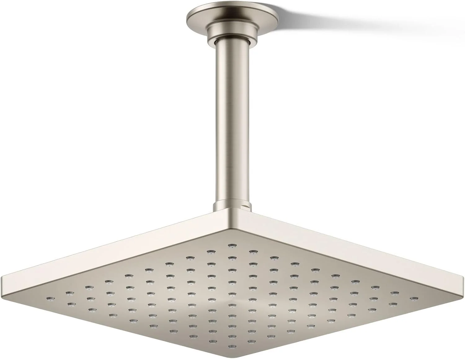 KOHLER K-26148-BN Honesty Rain Shower Head, 8", 2.5 GPM, Easy Clean, Durable Build, Vibrant Brushed Nickel