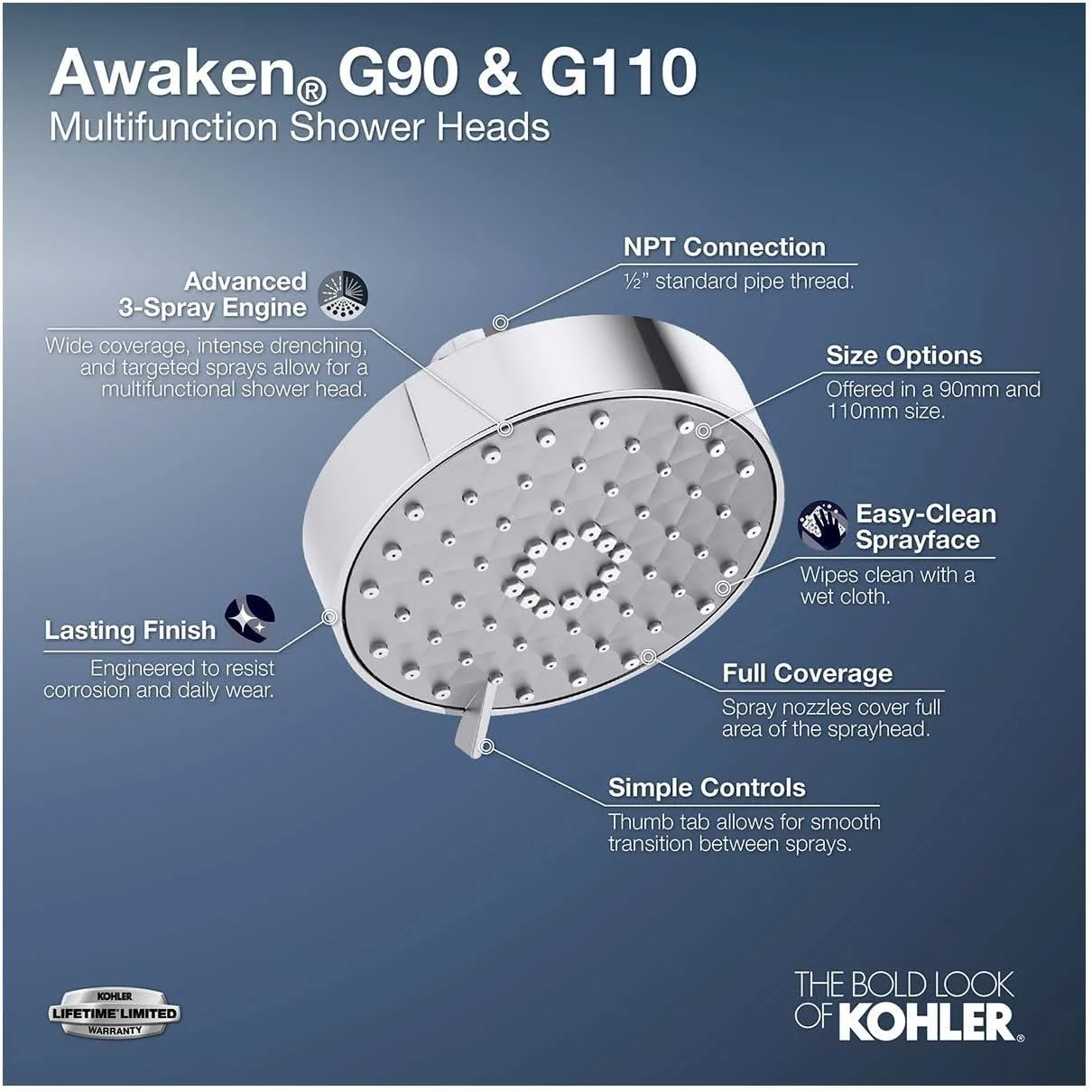 سردوش چند منظوره Kohler AWAKEN® G110 مدل K-72419-2MB