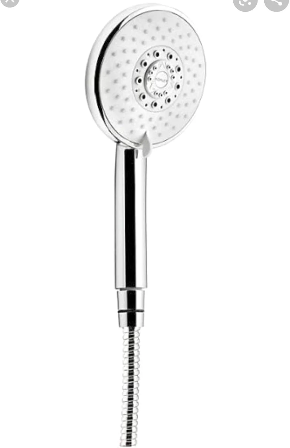 دوش دستی چند حالته گرد Kohler Rain Duet برای حمام به همراه شلنگ - نقره ای با روکش کروم - شیر دوش دستی - 5 نوع اسپری با جریان بالا - فناوری اسپری القایی هوا Katalyst مدل 37432IN-CP