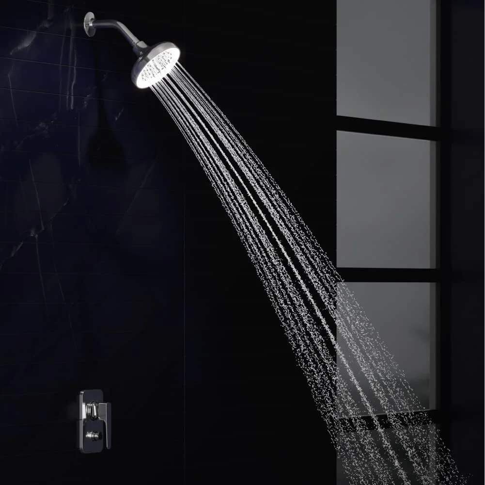 سردوش سقفی چراغ دار 14 سانتی متری KOHLER Arise، با چراغ های ال ای دی هیدروپاور، بدون نیاز به باتری، حالت بارانی پوشش کامل، (نصب دیواری، کروم براق)