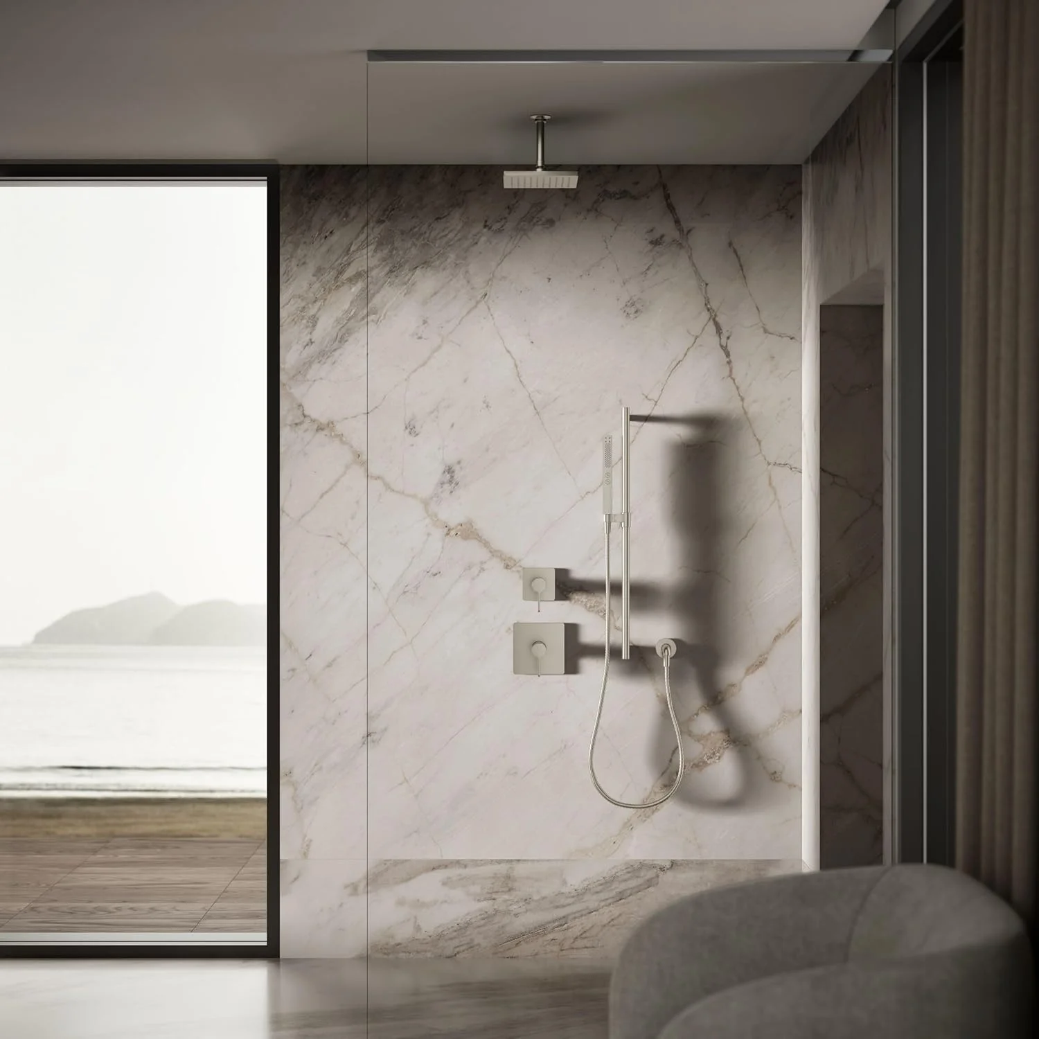 سردوش حمام Kohler K-26148-G-BN Honesty، نیکل برس خورده پر جنب و جوش