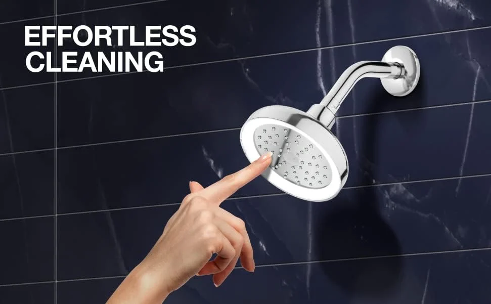 سردوش سقفی چراغ دار 14 سانتی متری KOHLER Arise، با چراغ های ال ای دی هیدروپاور، بدون نیاز به باتری، حالت بارانی پوشش کامل، (نصب دیواری، کروم براق)