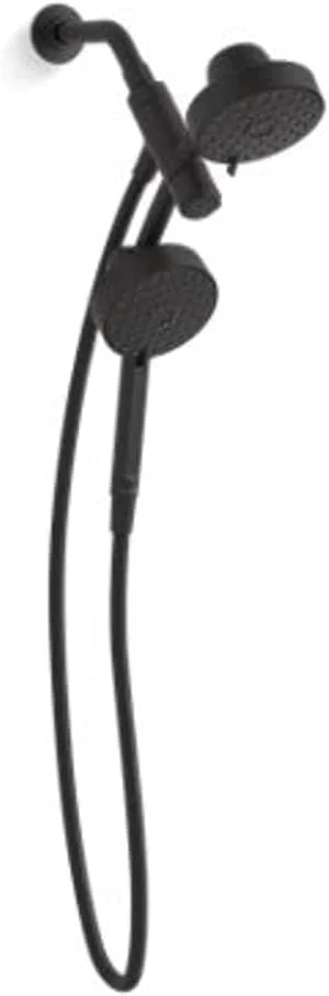 ست دوش چند منظوره 2 در 1 KOHLER 23218-BL Awaken، شامل سردوش چرخشی و دوشی دستی، 9.5 لیتر در دقیقه، مشکی مات