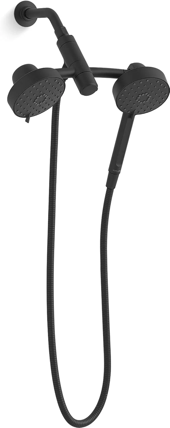 ست دوش چند منظوره 2 در 1 KOHLER 23218-BL Awaken، شامل سردوش چرخشی و دوشی دستی، 9.5 لیتر در دقیقه، مشکی مات