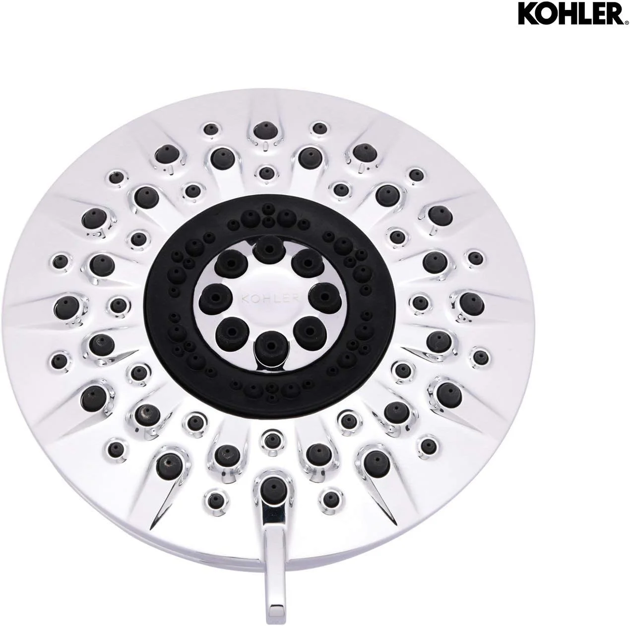 سردوش سقفی 5 اینچی چند منظوره KOHLER Radiate با 5 حالت پاشش، دارای موتور پاشش پیشرفته و صفحه پاشش MasterClean با قابلیت تمیز کردن آسان (نصب دیواری)