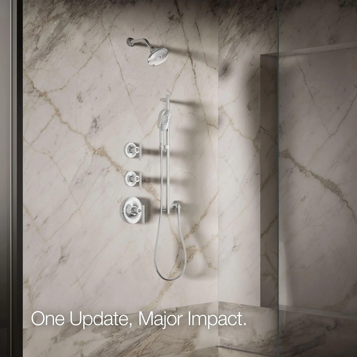 سردوش حمام Kohler مدل 22169-CP Forte، کروم براق