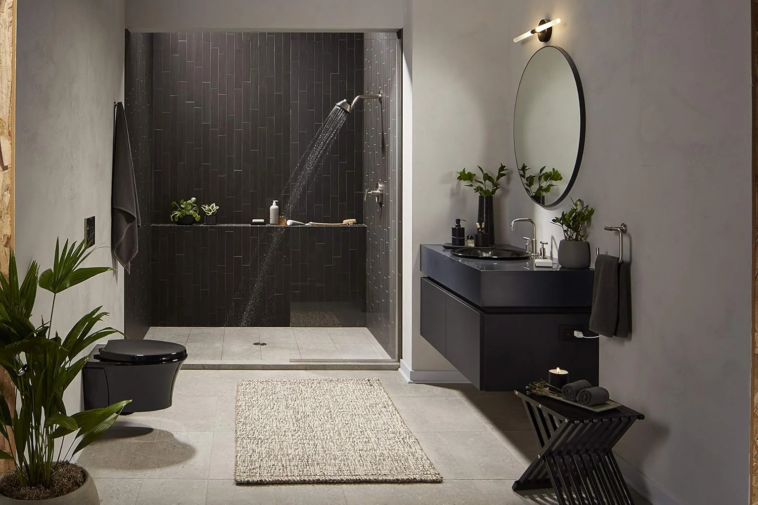 سردوش بلوتوثی KOHLER Moxie، بلندگوی دوشی، بلندگوی ضد آب، رادیو دوشی، بلندگوی قابل شارژ، بلندگوی قابل حمل، 1.75 GPM، K-28238-GKE-BN، نیکل برس خورده پر جنب و جوش